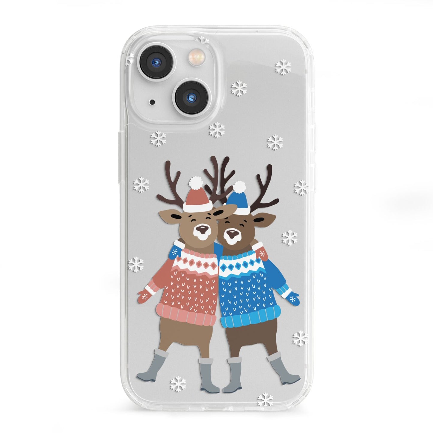 Reindeer iPhone 13 Mini Clear Bumper Case