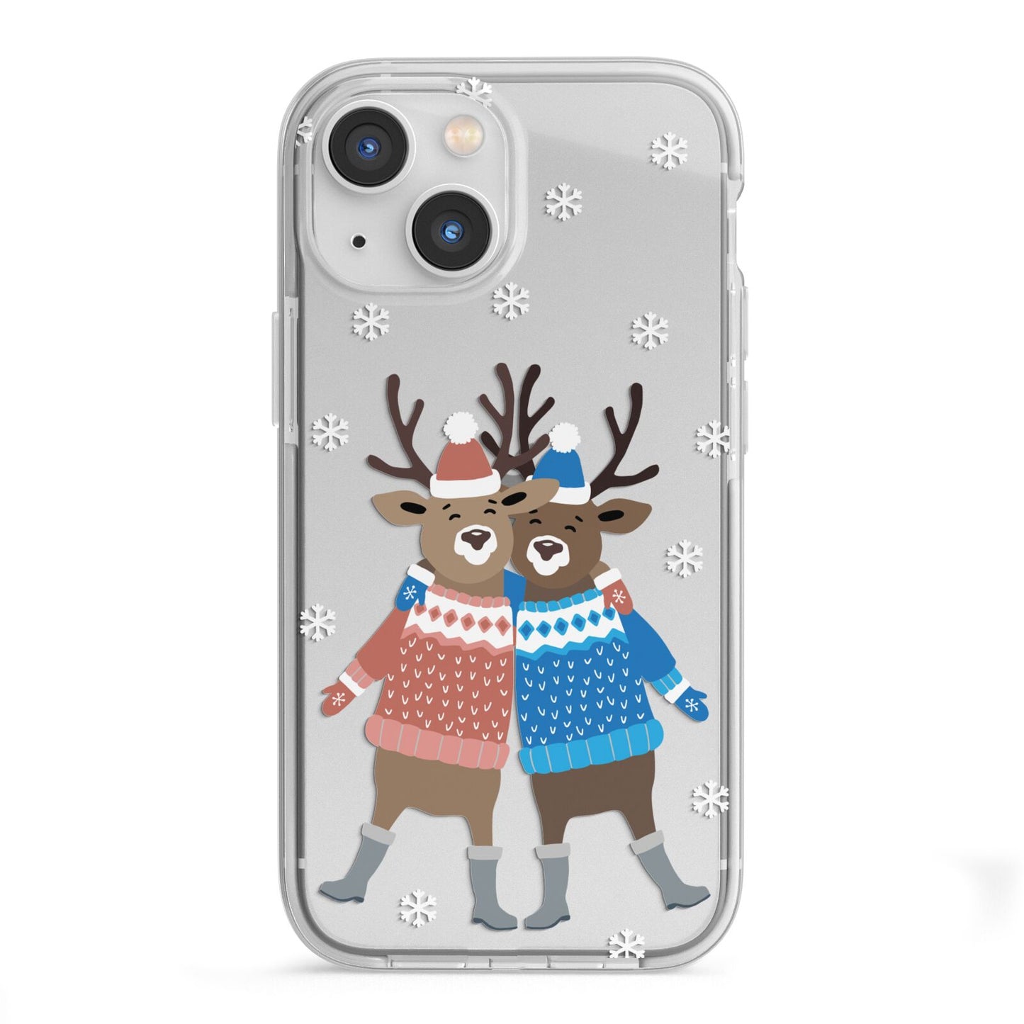 Reindeer iPhone 13 Mini TPU Impact Case with White Edges