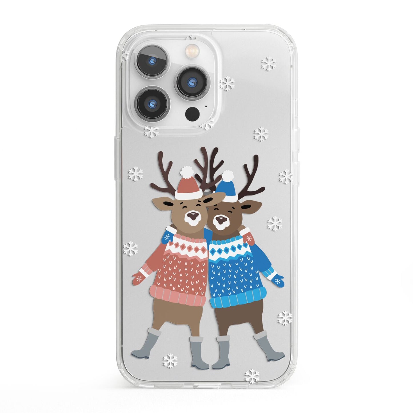 Reindeer iPhone 13 Pro Clear Bumper Case