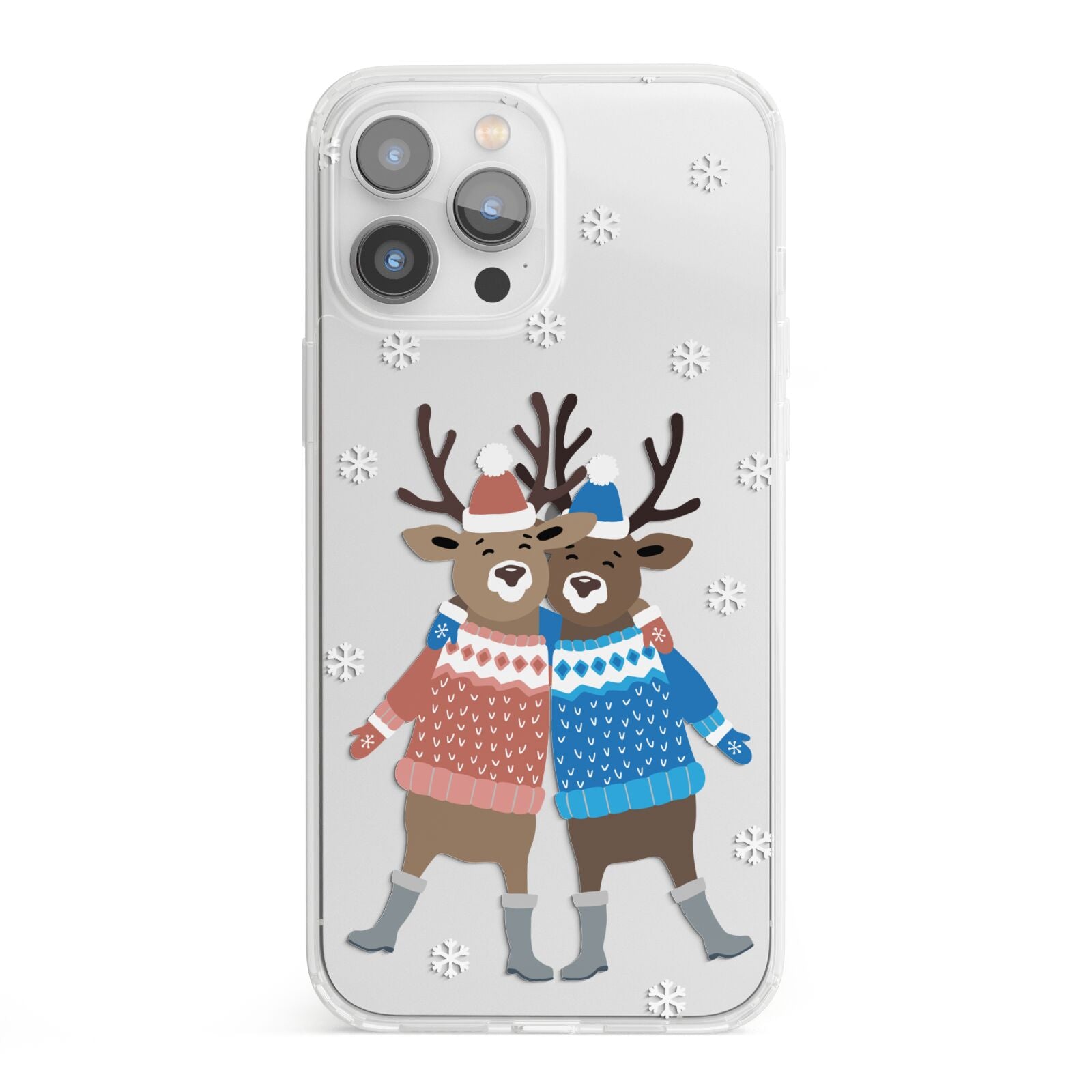 Reindeer iPhone 13 Pro Max Clear Bumper Case