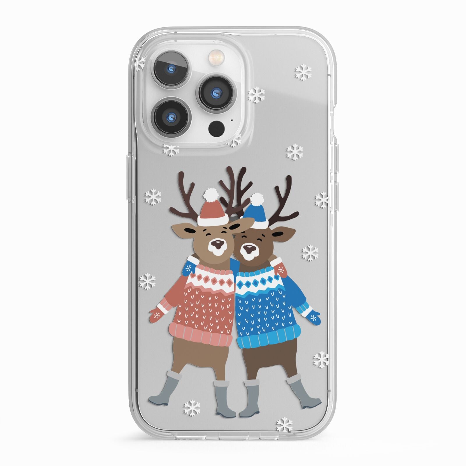 Reindeer iPhone 13 Pro TPU Impact Case with White Edges