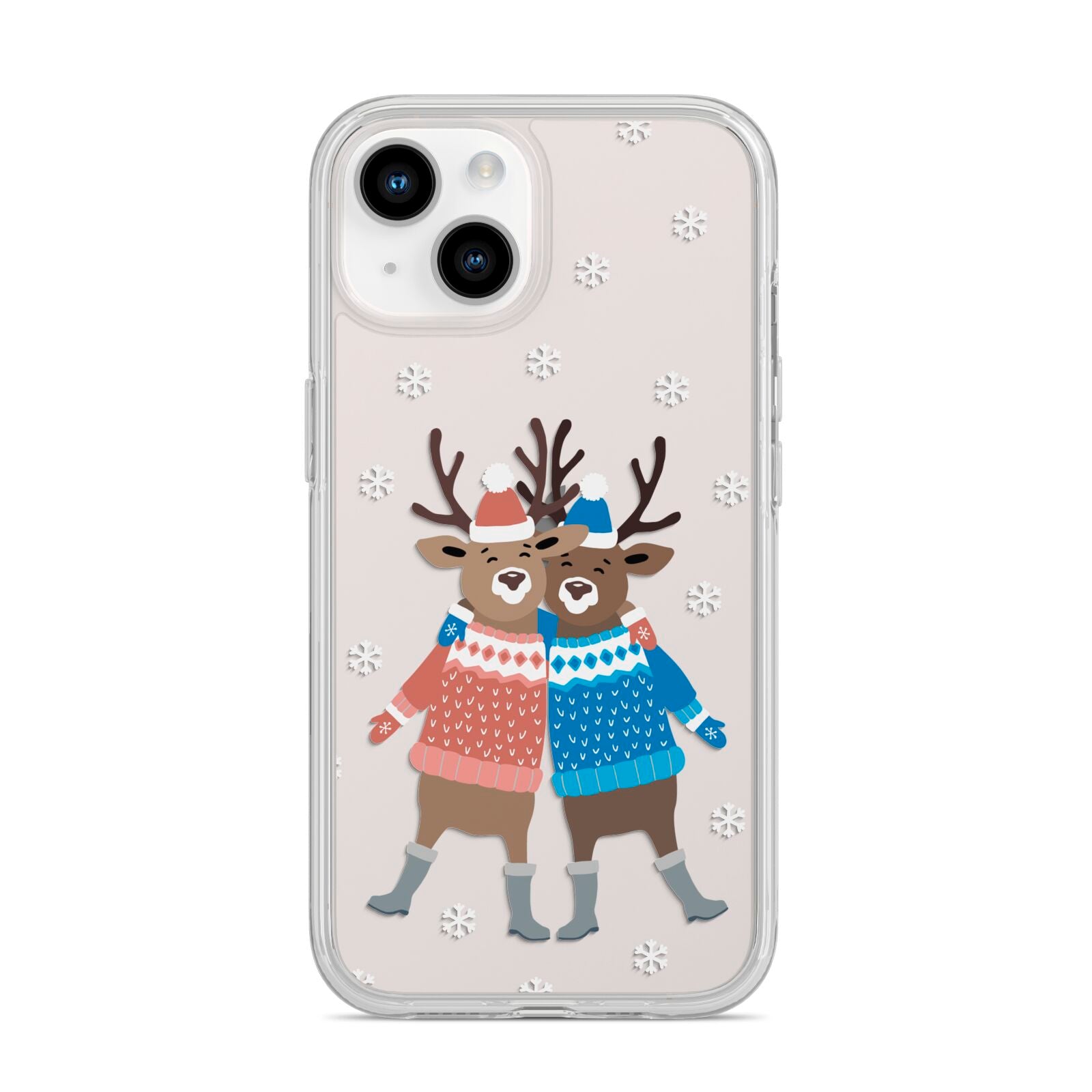 Reindeer iPhone 14 Clear Tough Case Starlight