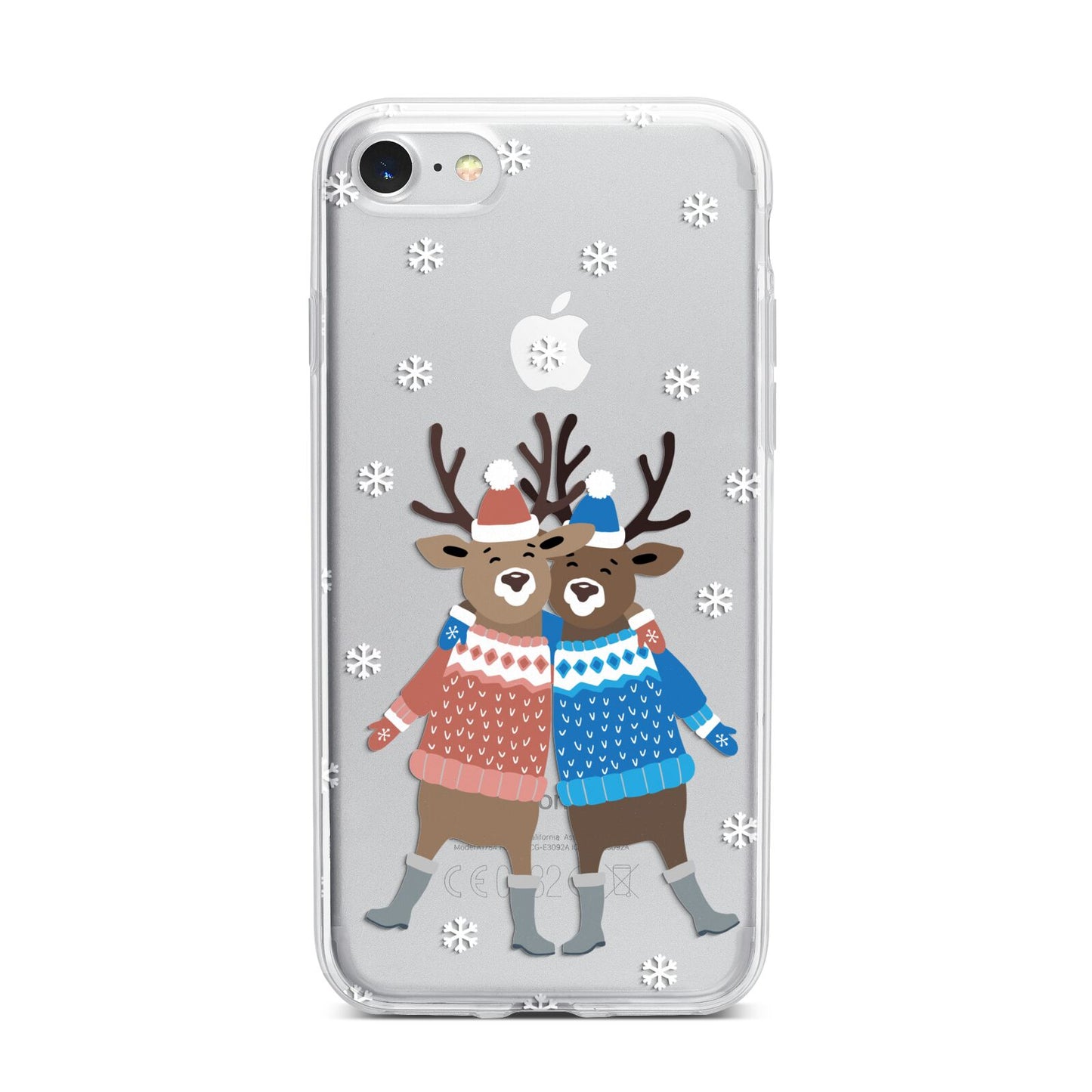 Reindeer iPhone 7 Bumper Case on Silver iPhone