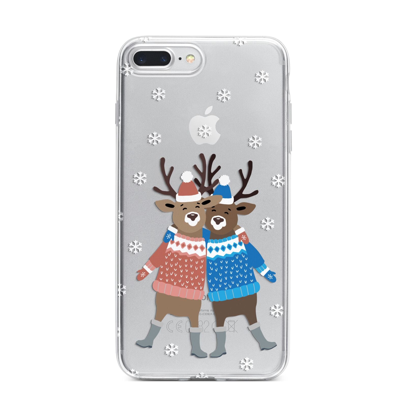 Reindeer iPhone 7 Plus Bumper Case on Silver iPhone