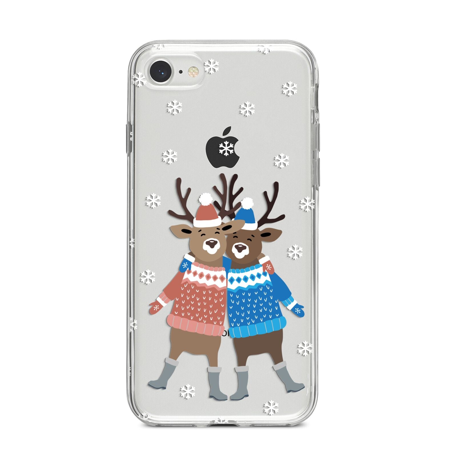 Reindeer iPhone 8 Bumper Case on Silver iPhone