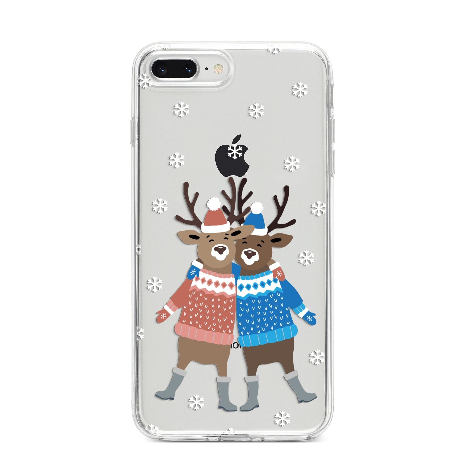 Reindeer iPhone 8 Plus Bumper Case on Silver iPhone