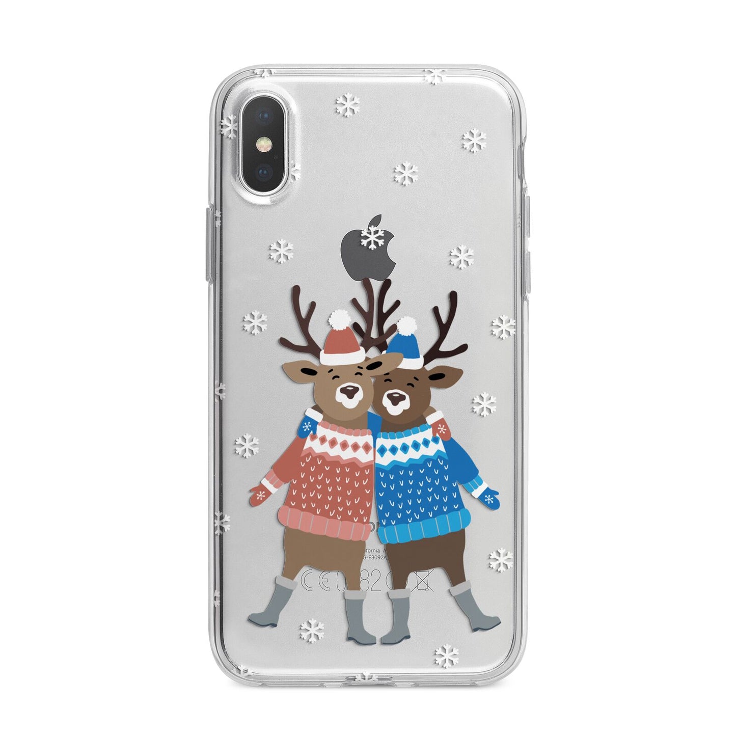 Reindeer iPhone X Bumper Case on Silver iPhone Alternative Image 1