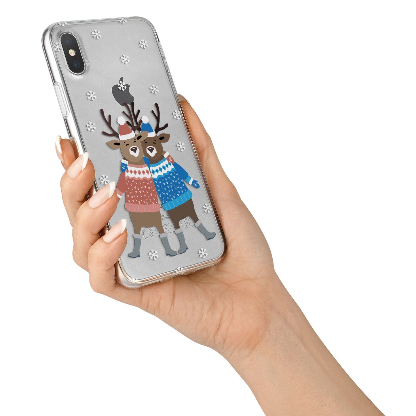 Reindeer iPhone X Bumper Case on Silver iPhone Alternative Image 2