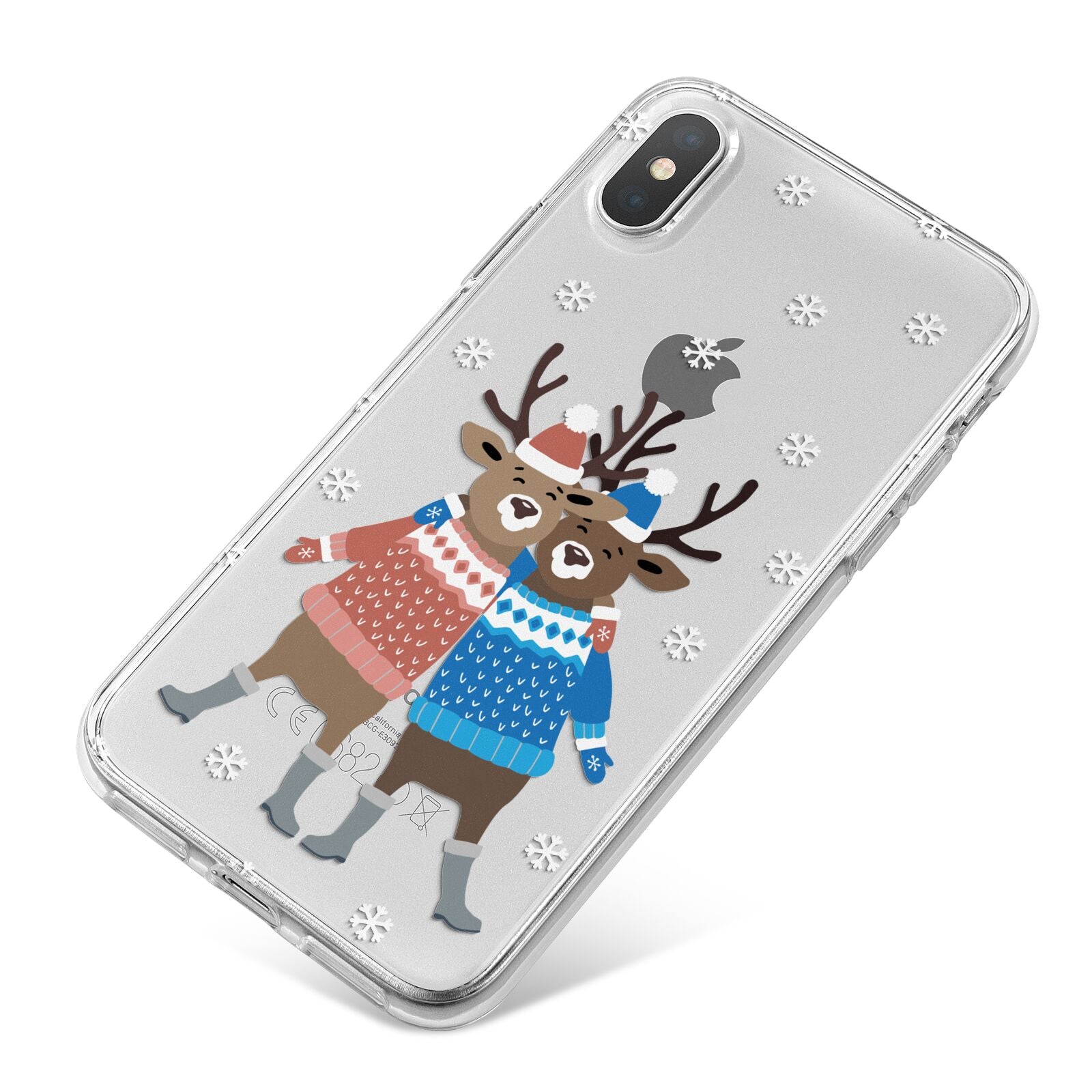 Reindeer iPhone X Bumper Case on Silver iPhone