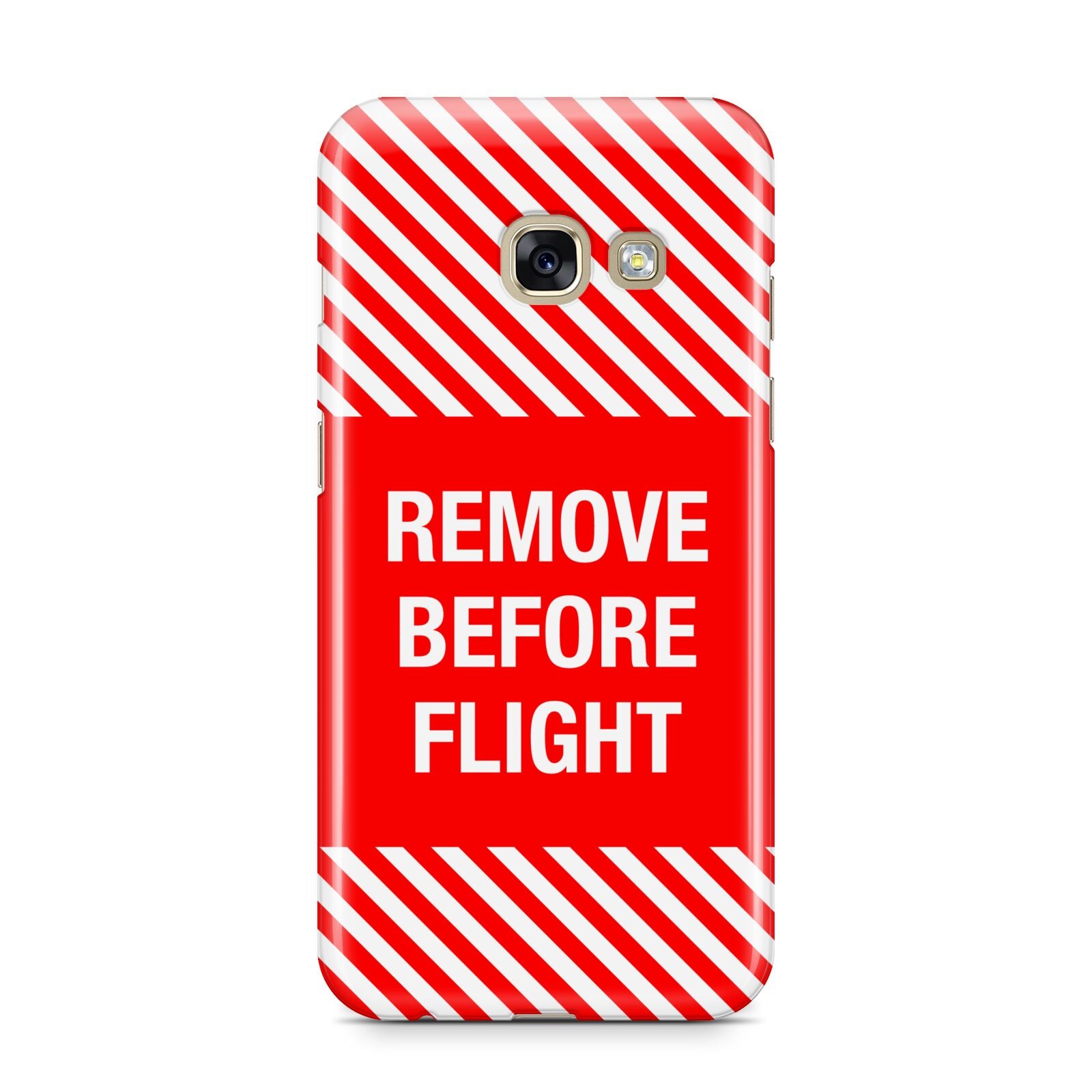 Remove Before Flight Samsung Galaxy A3 2017 Case on gold phone