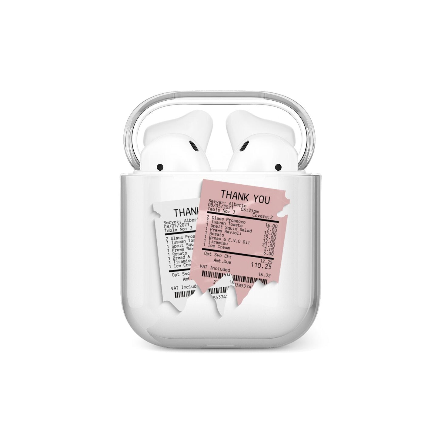 Restaurant Receipts AirPods Case