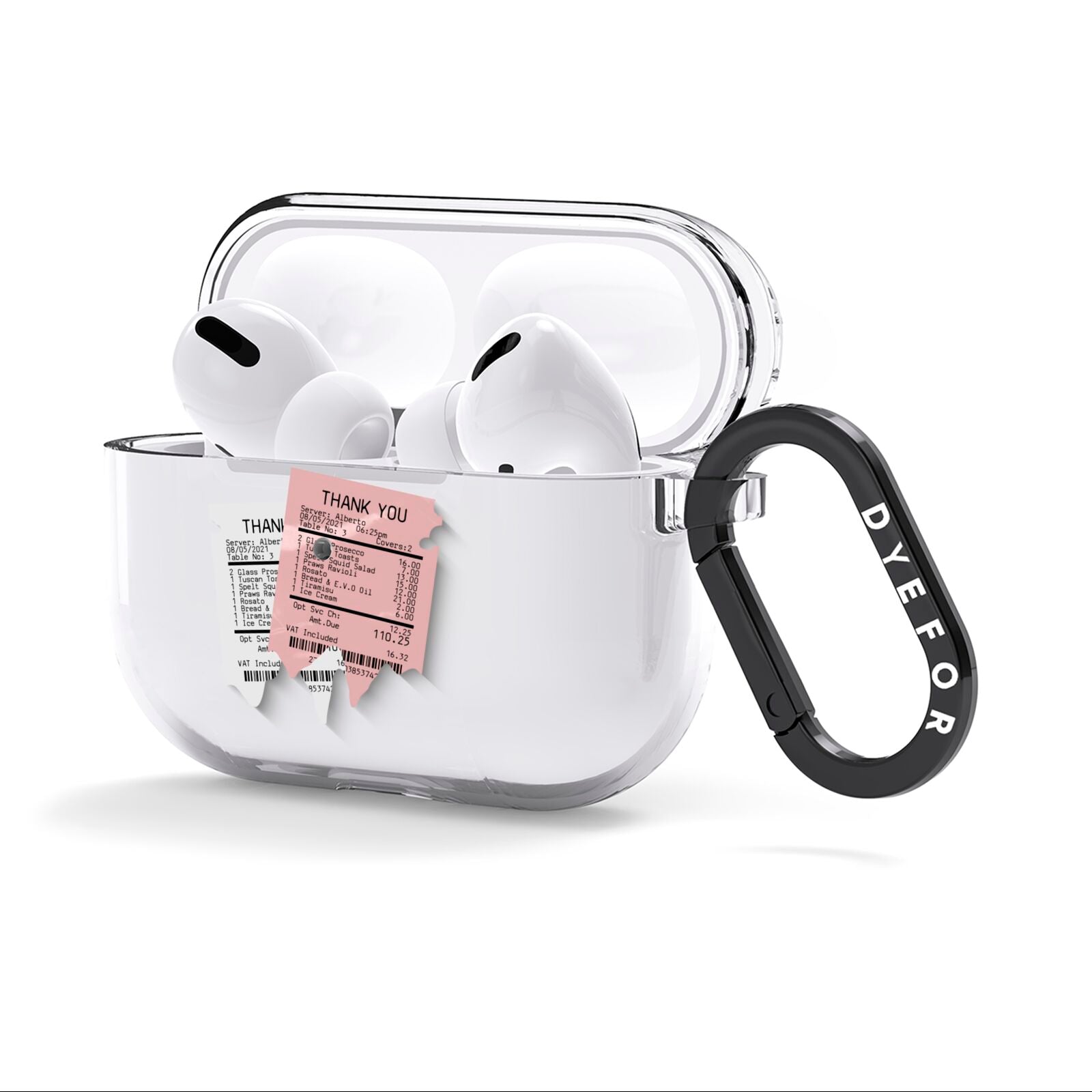 Restaurant Receipts AirPods Clear Case 3rd Gen Side Image