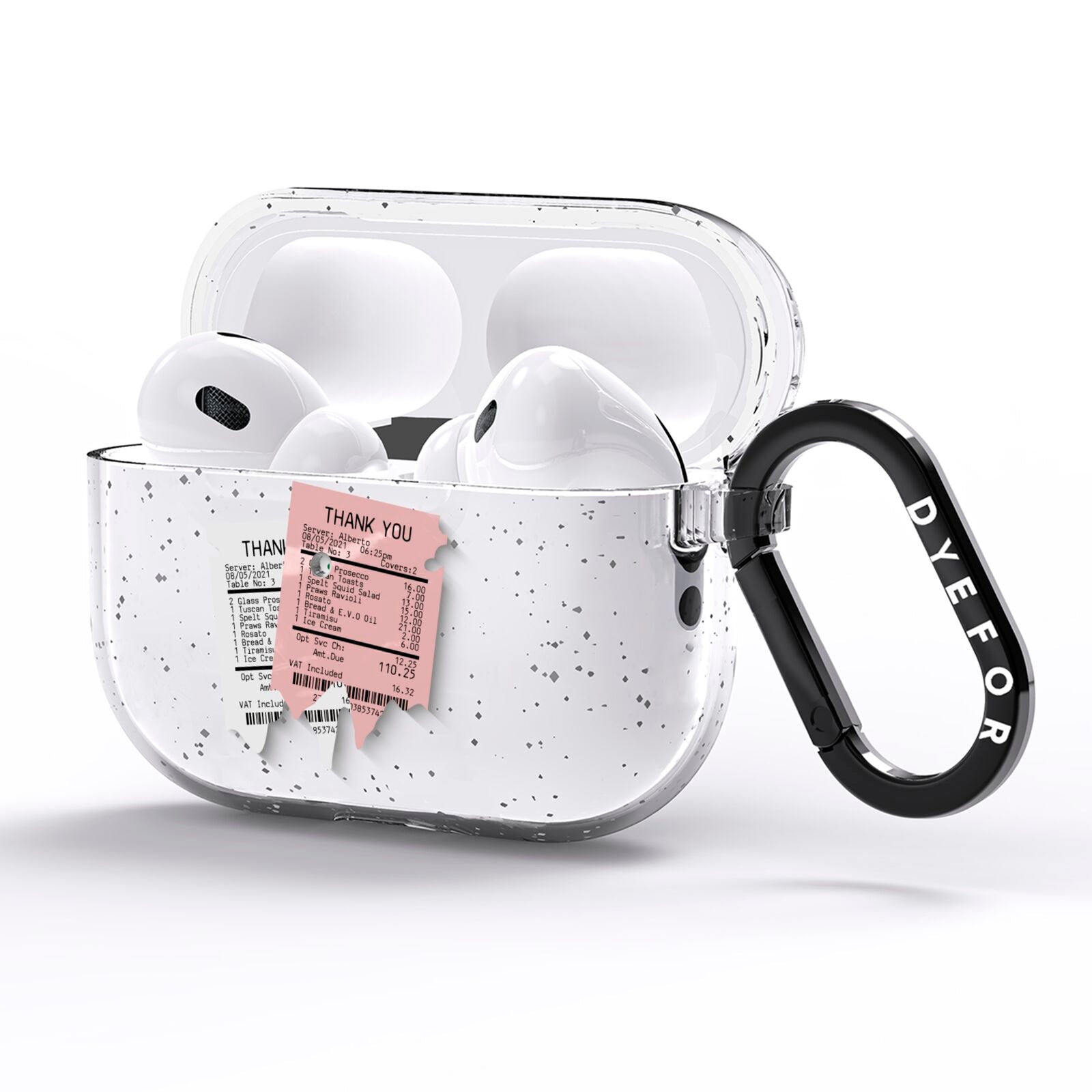 Restaurant Receipts AirPods Pro Glitter Case Side Image