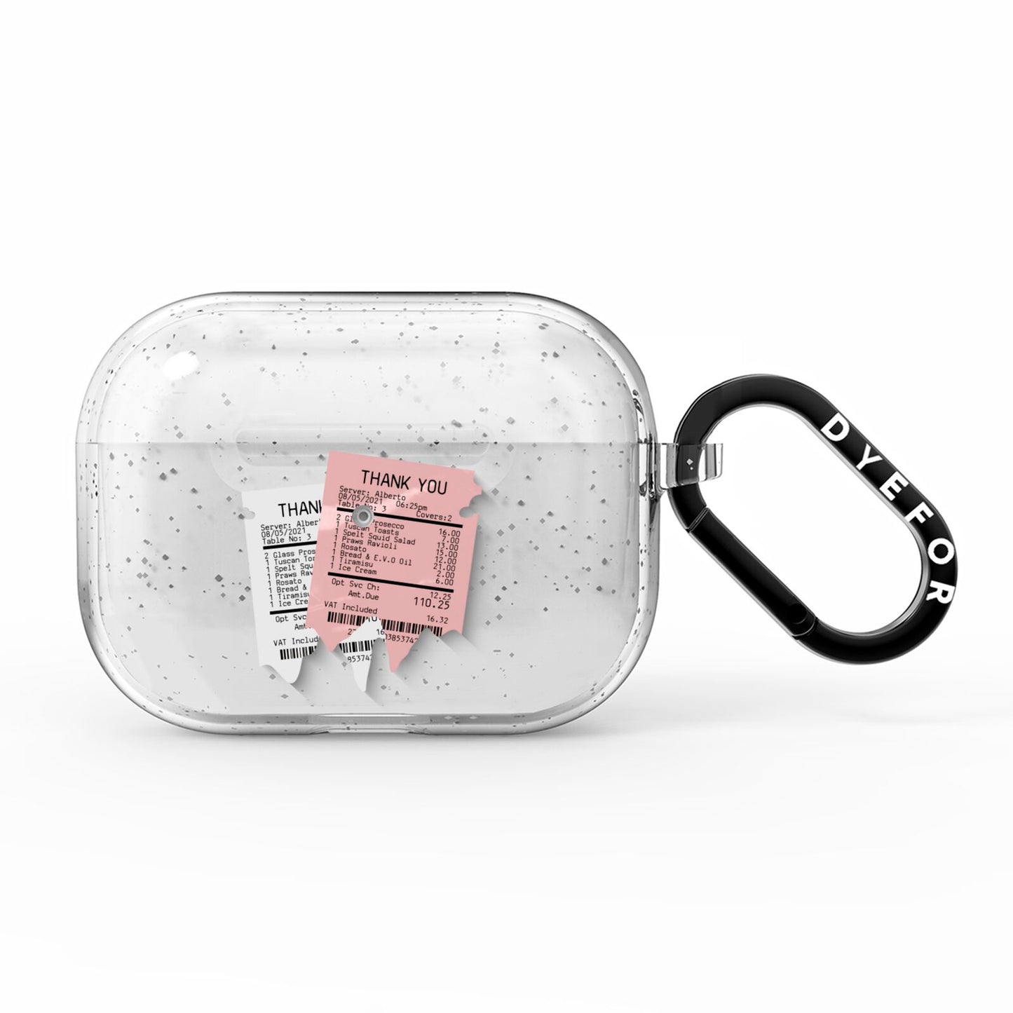 Restaurant Receipts AirPods Pro Glitter Case