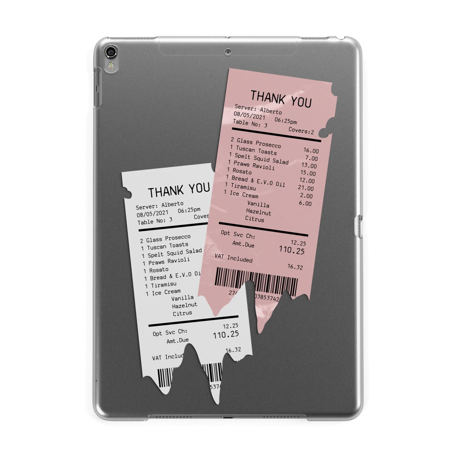 Restaurant Receipts Apple iPad Grey Case