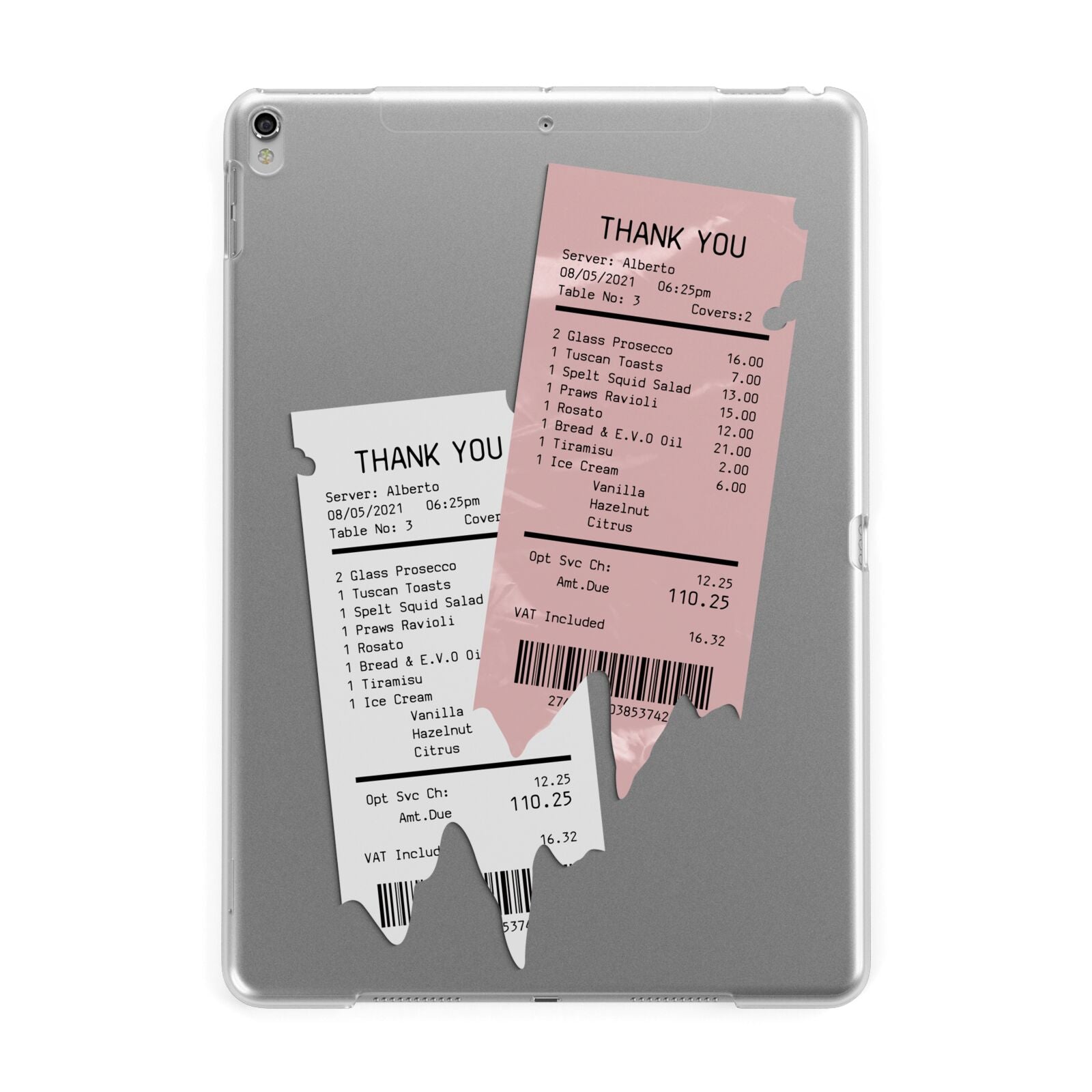 Restaurant Receipts Apple iPad Silver Case