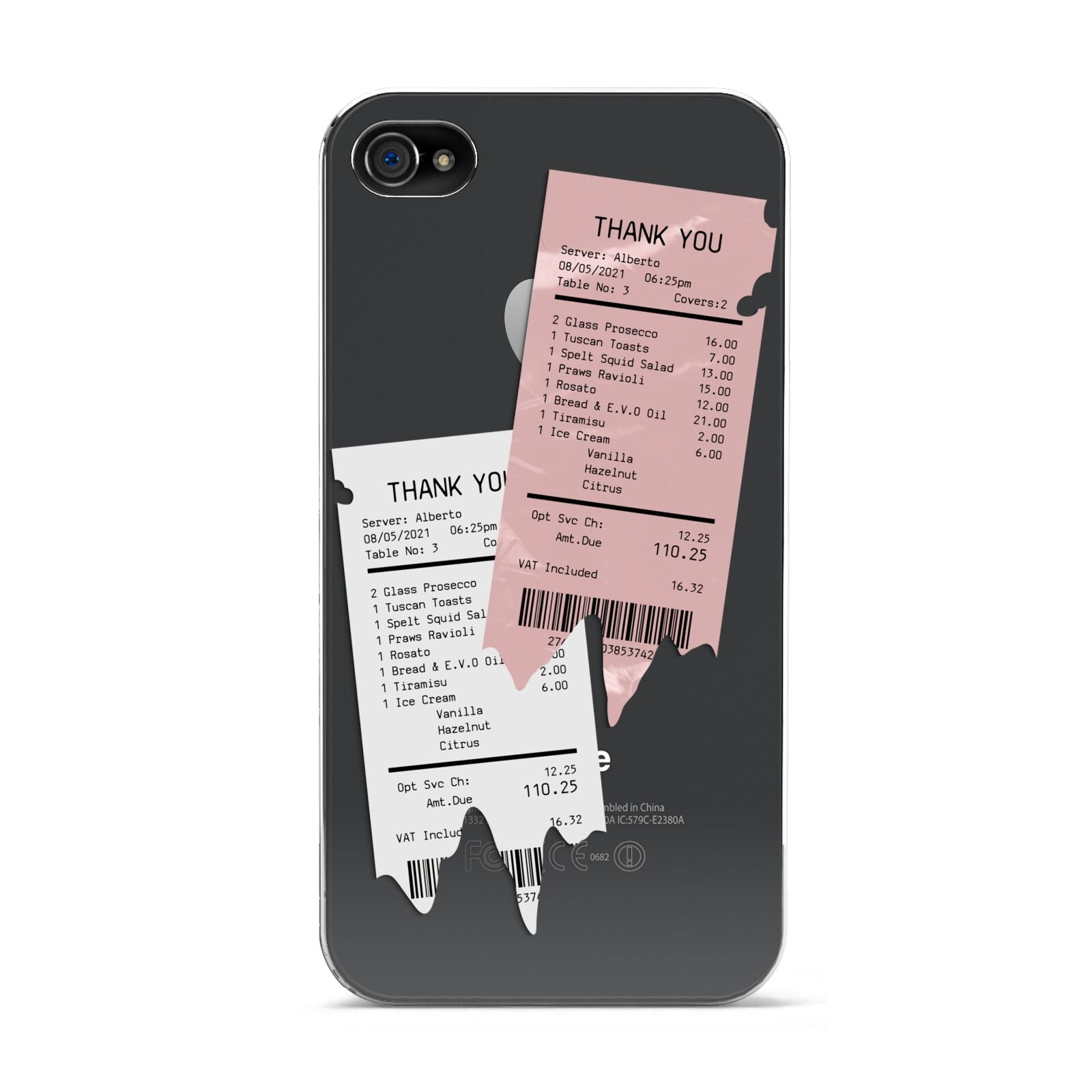 Restaurant Receipts Apple iPhone 4s Case