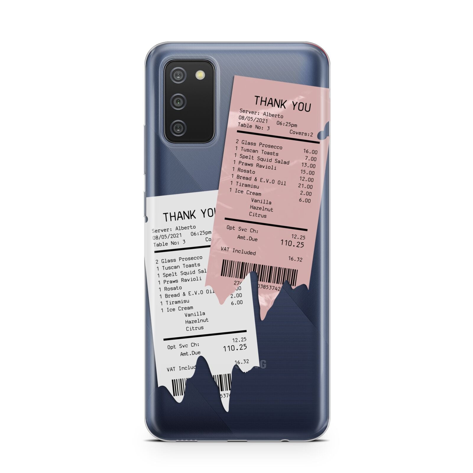 Restaurant Receipts Samsung A02s Case