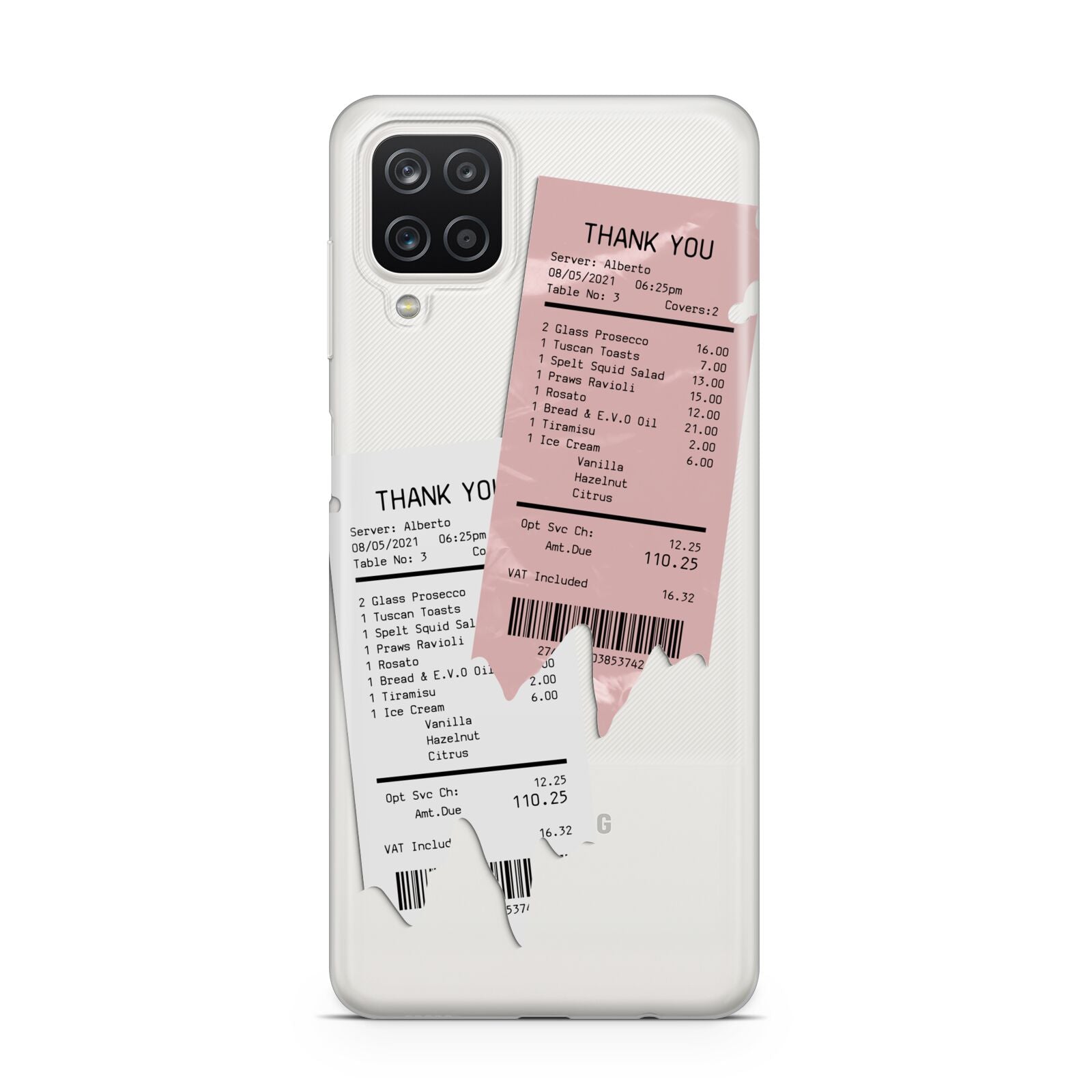 Restaurant Receipts Samsung A12 Case