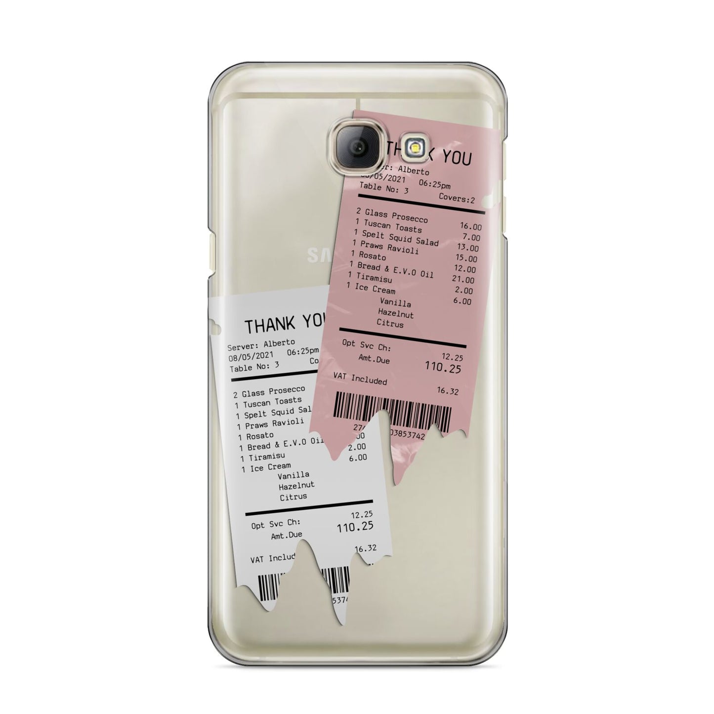 Restaurant Receipts Samsung Galaxy A8 2016 Case