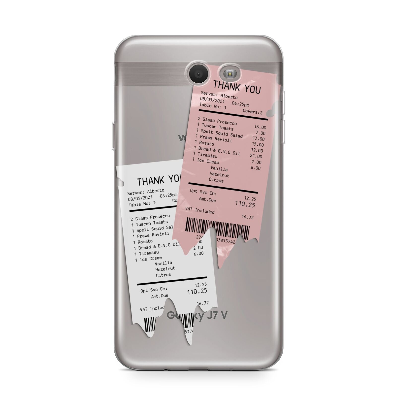 Restaurant Receipts Samsung Galaxy J7 2017 Case