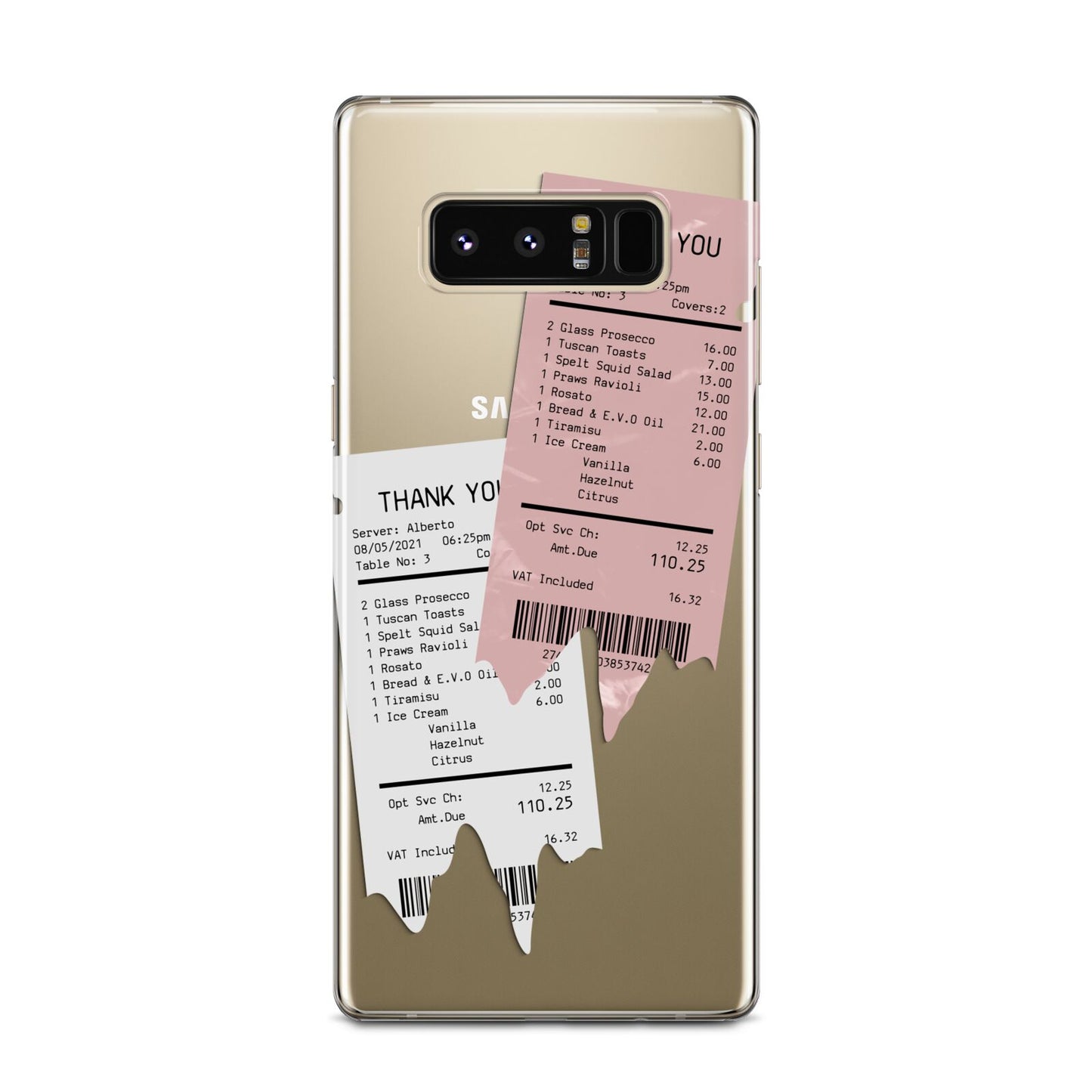 Restaurant Receipts Samsung Galaxy Note 8 Case