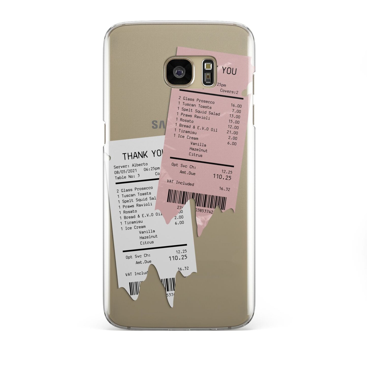 Restaurant Receipts Samsung Galaxy S7 Edge Case