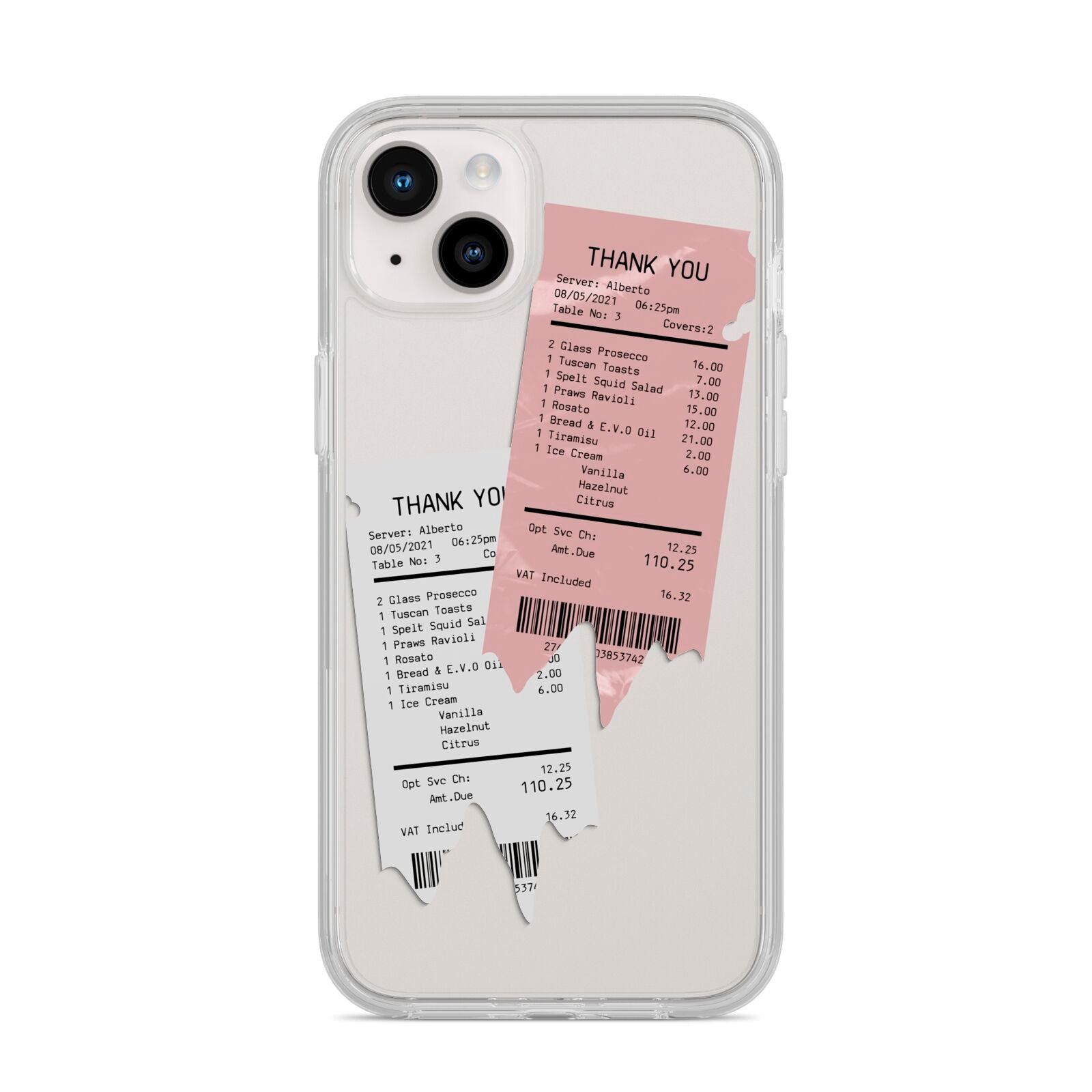 Restaurant Receipts iPhone 14 Plus Clear Tough Case Starlight