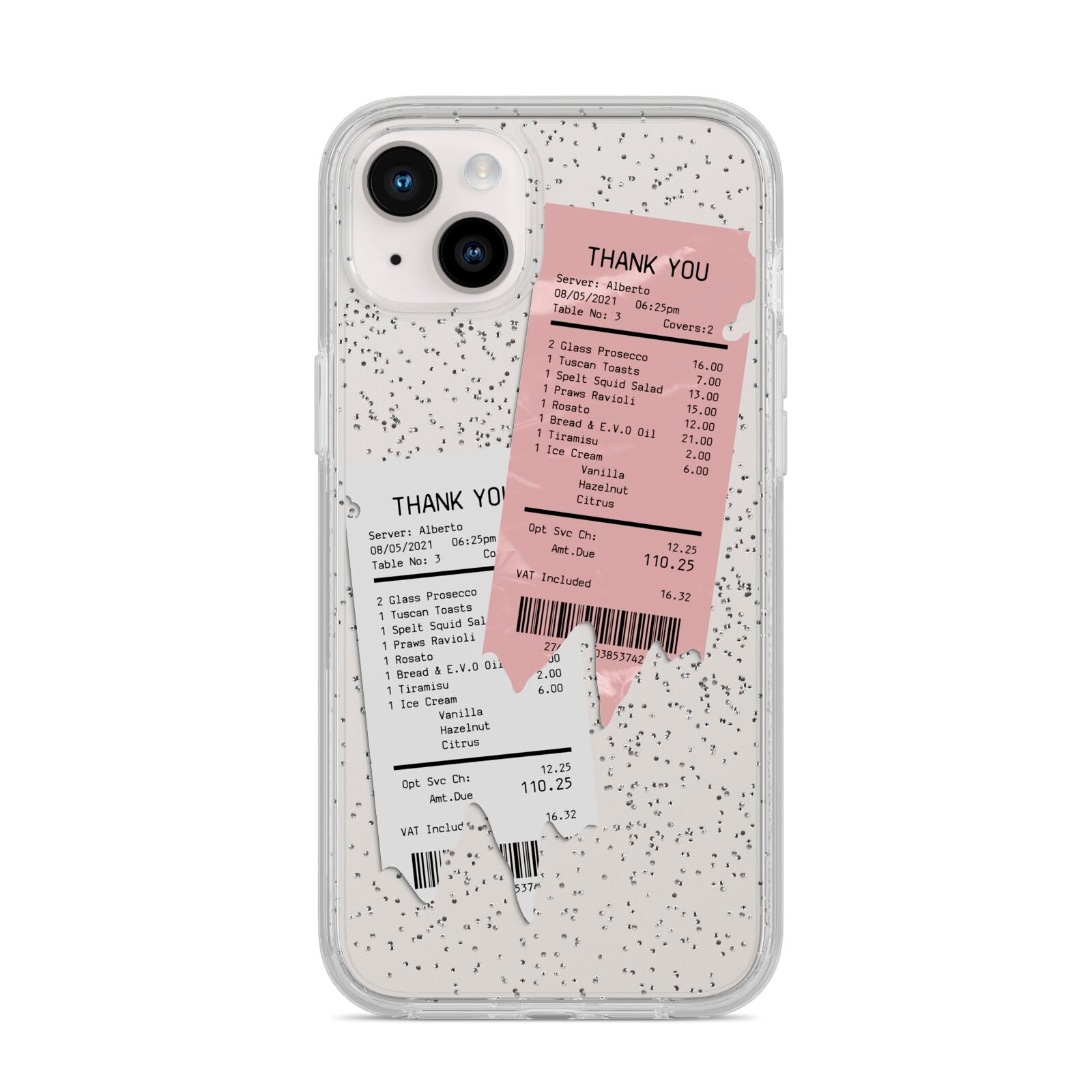 Restaurant Receipts iPhone 14 Plus Glitter Tough Case Starlight