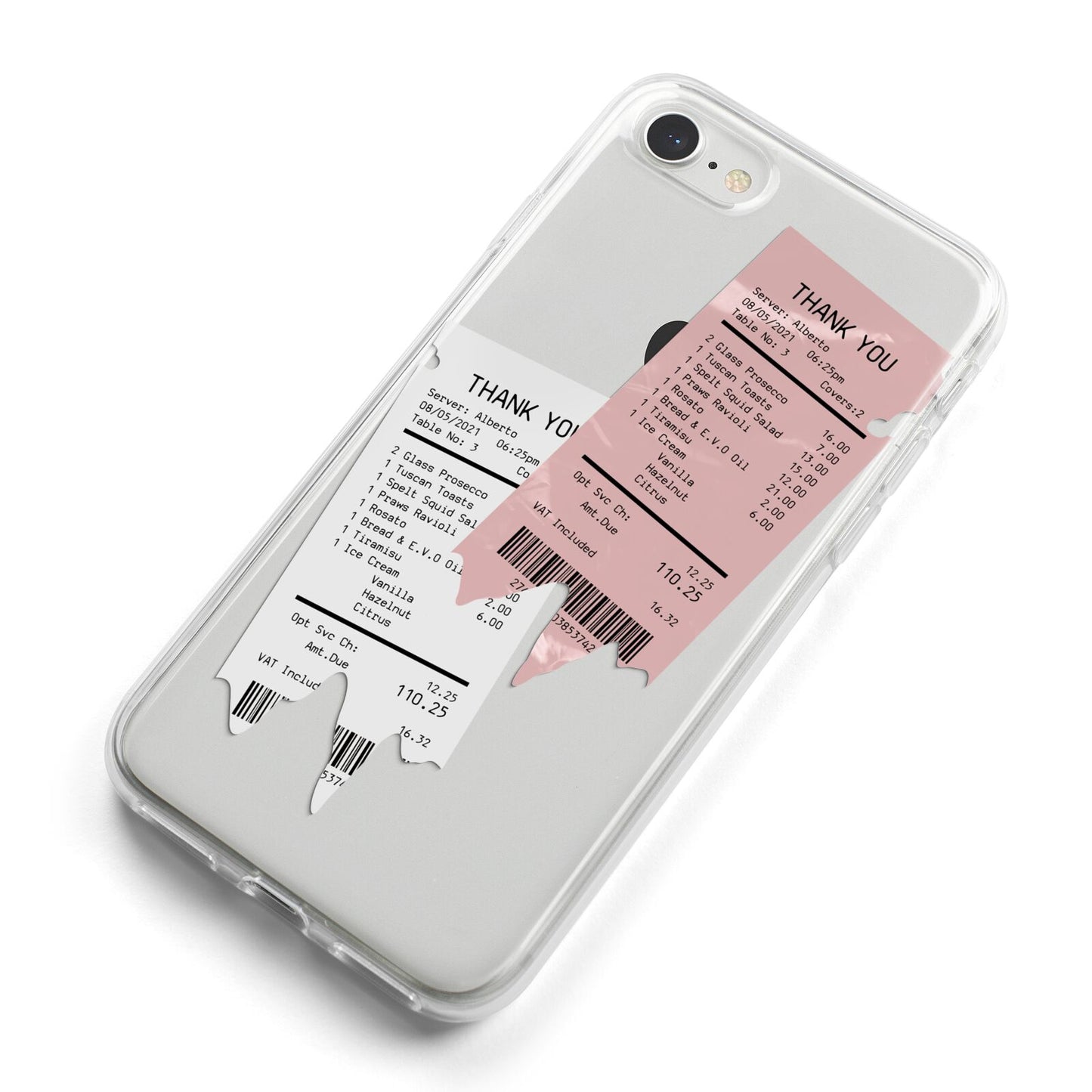 Restaurant Receipts iPhone 8 Bumper Case on Silver iPhone Alternative Image