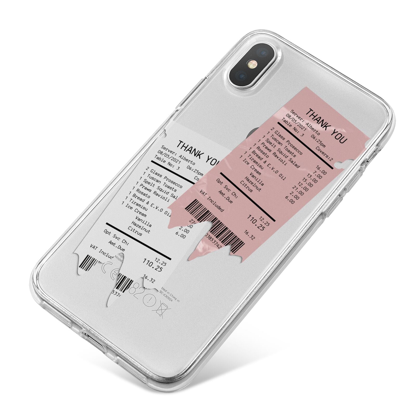 Restaurant Receipts iPhone X Bumper Case on Silver iPhone