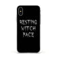 Resting Witch Face Apple iPhone Xs Impact Case White Edge on Silver Phone