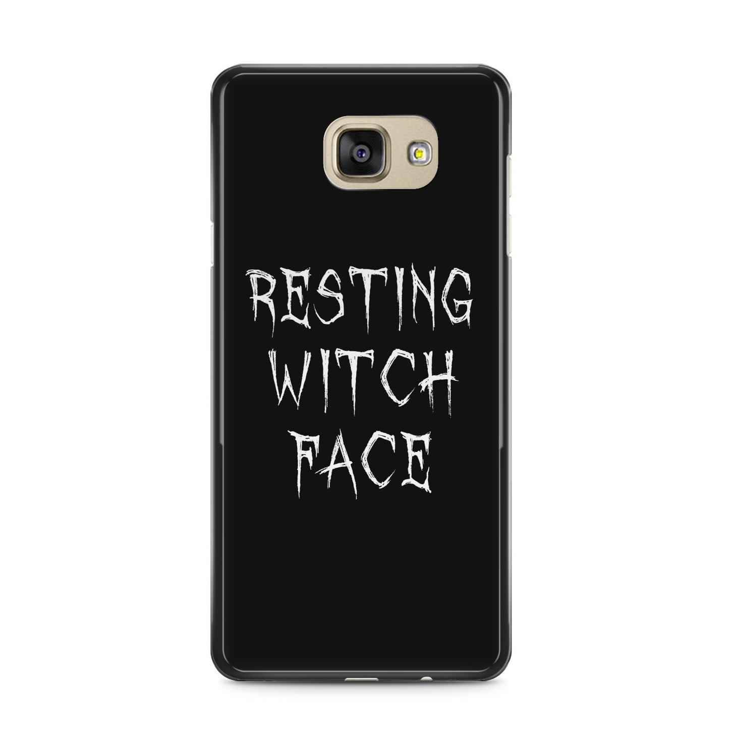 Resting Witch Face Samsung Galaxy A5 2016 Case on gold phone