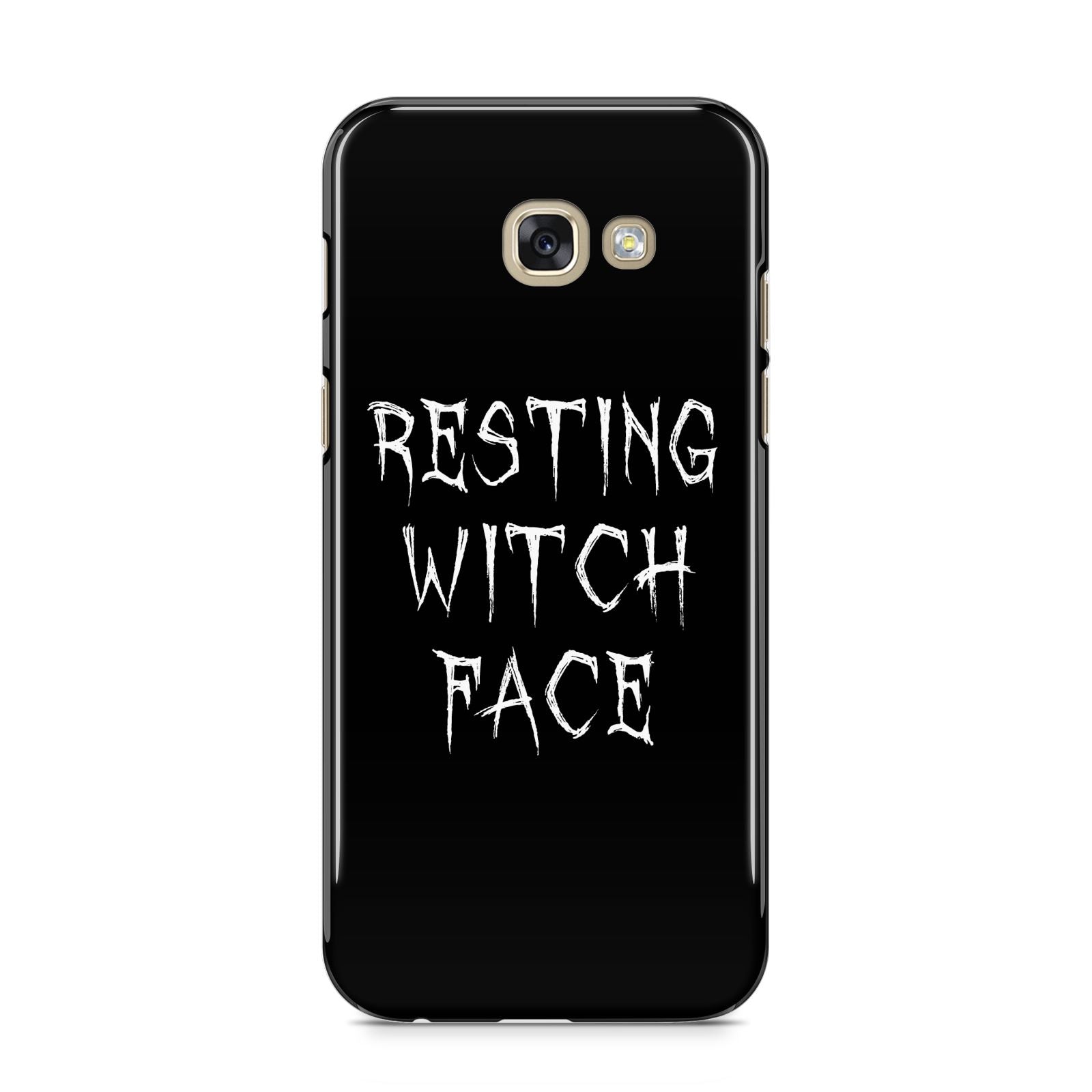 Resting Witch Face Samsung Galaxy A5 2017 Case on gold phone