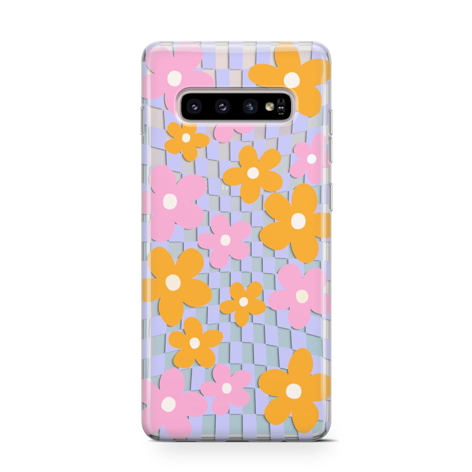 Retro Check Floral Protective Samsung Galaxy Case