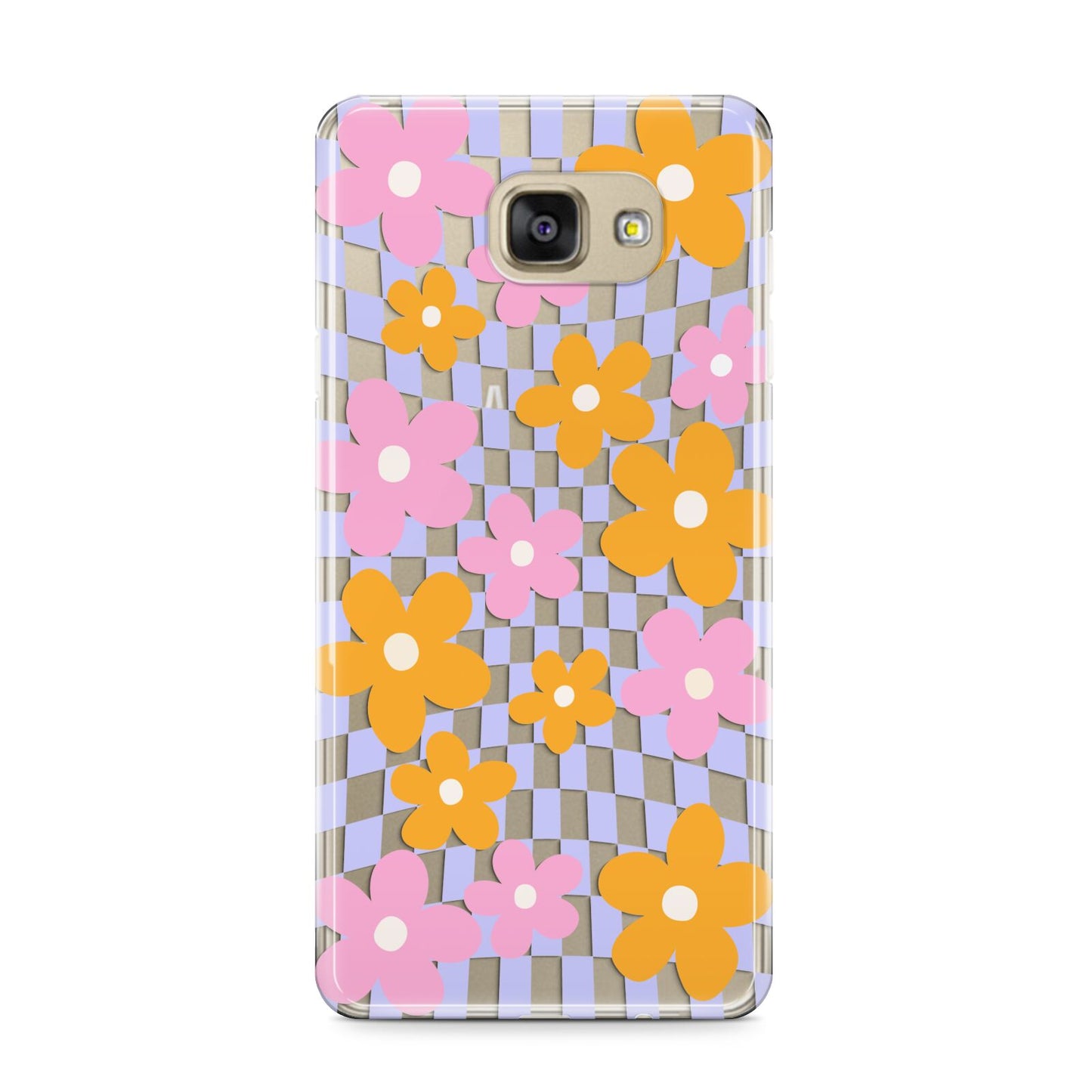 Retro Check Floral Samsung Galaxy A9 2016 Case on gold phone