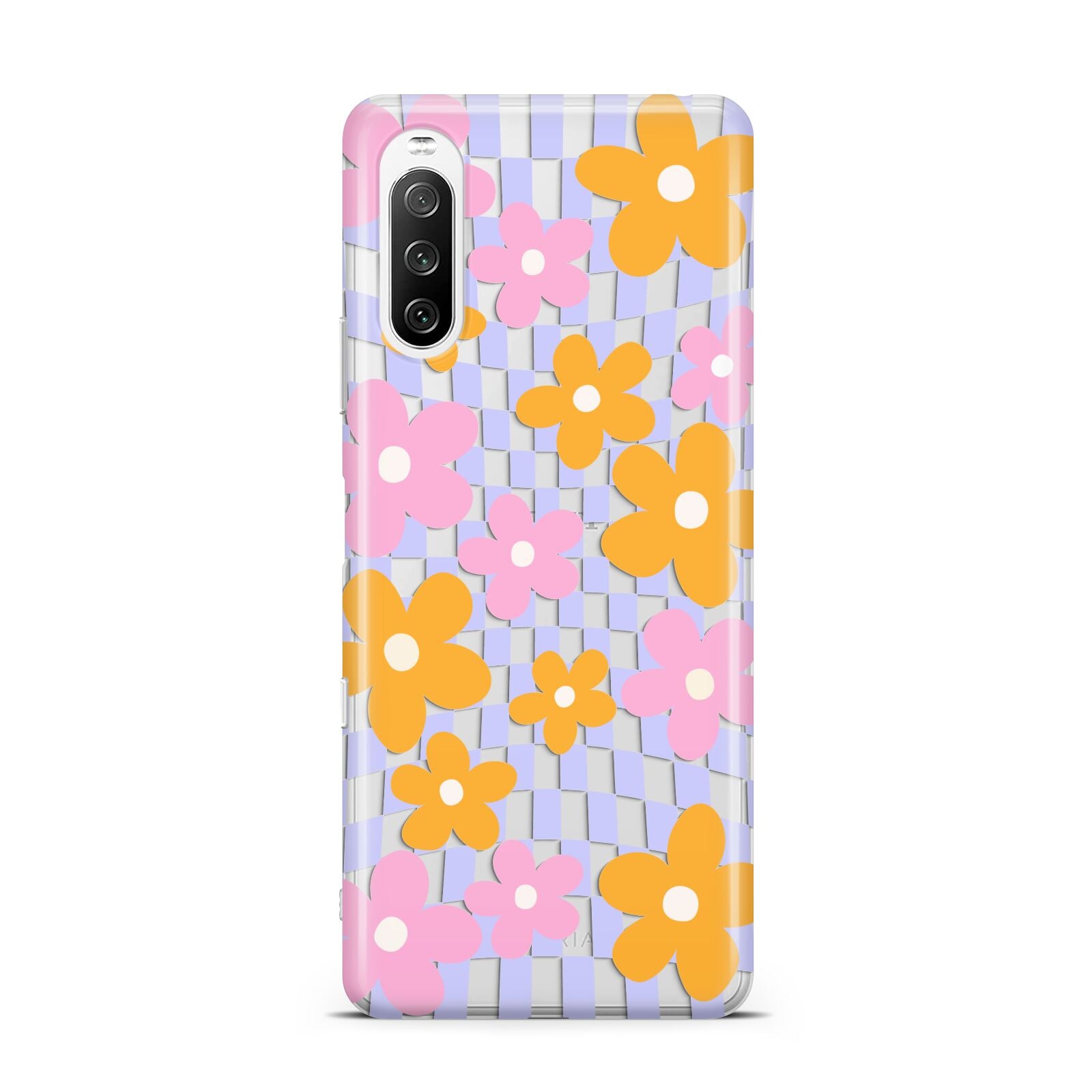 Retro Check Floral Sony Xperia 10 III Case