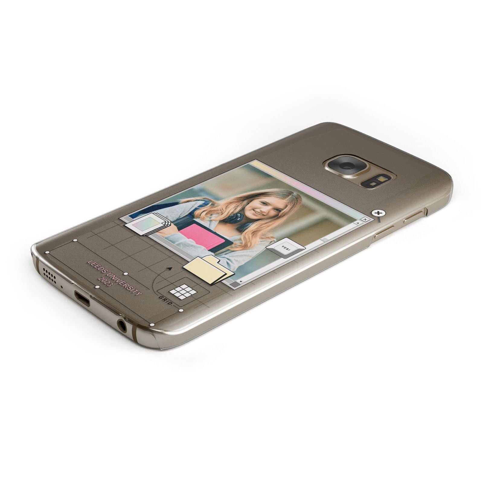 Retro Computer Photo Protective Samsung Galaxy Case Angled Image