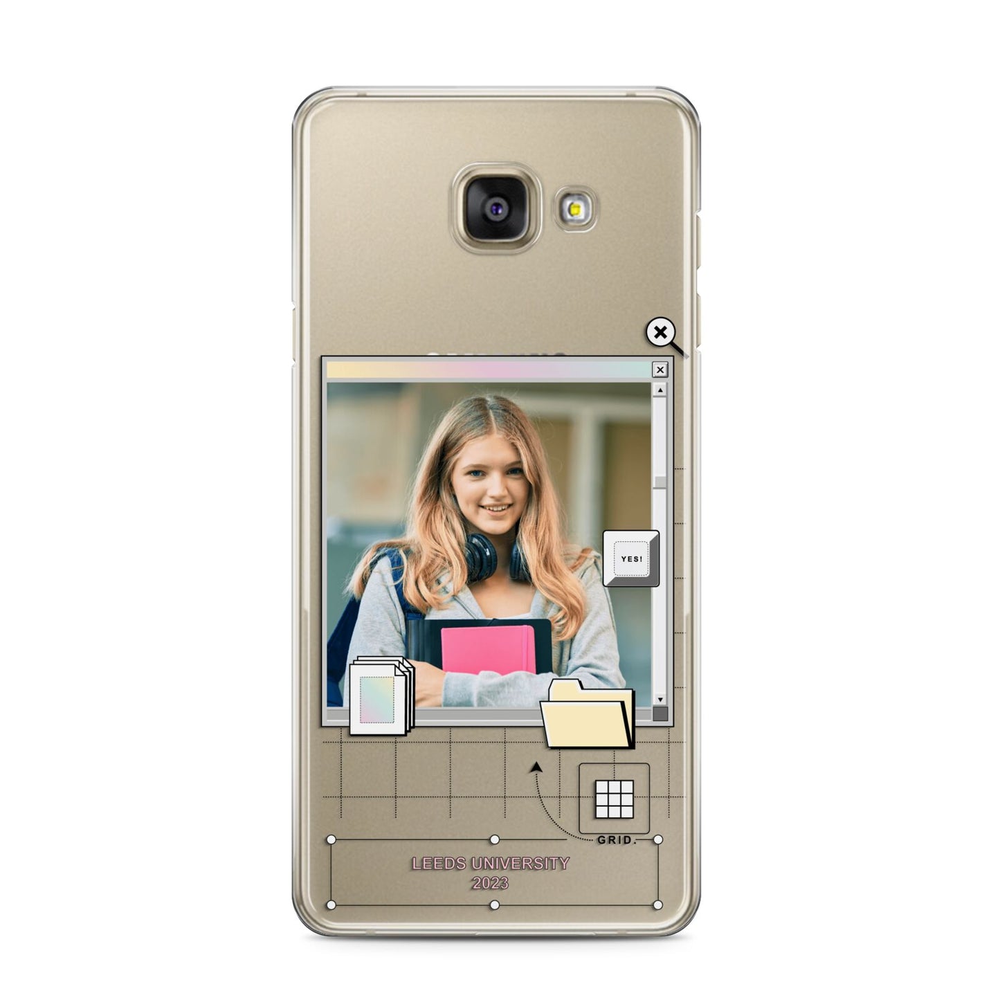 Retro Computer Photo Samsung Galaxy A3 2016 Case on gold phone