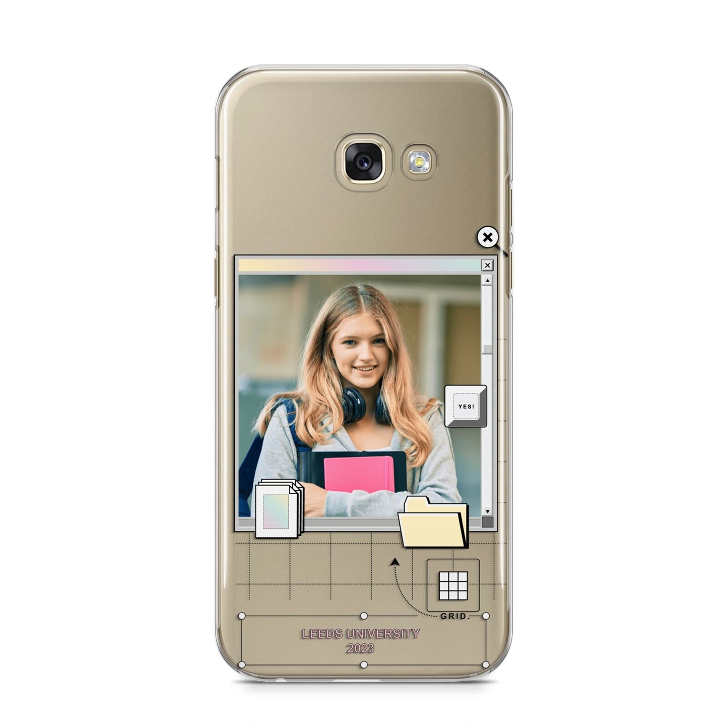 Retro Computer Photo Samsung Galaxy A5 2017 Case on gold phone