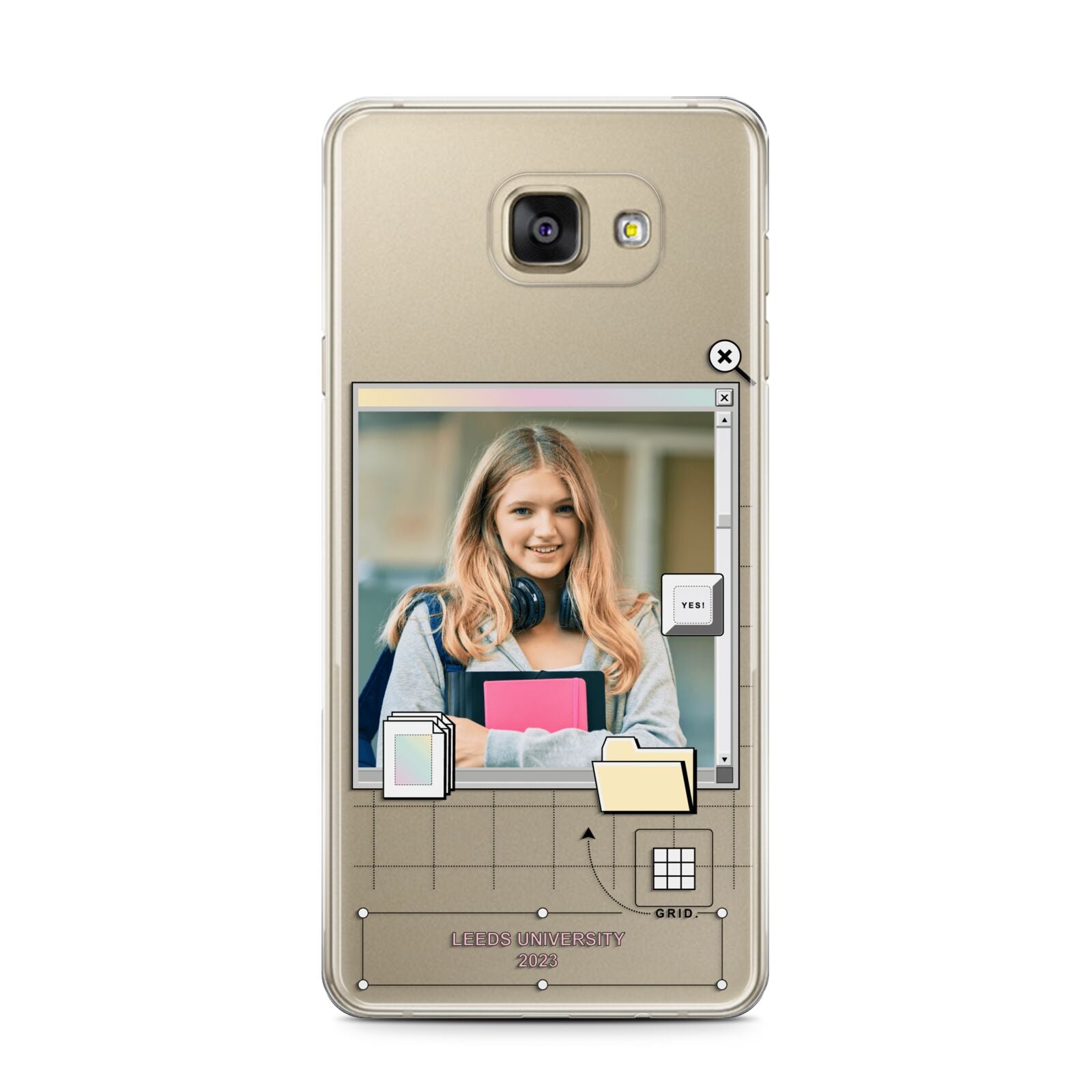 Retro Computer Photo Samsung Galaxy A7 2016 Case on gold phone