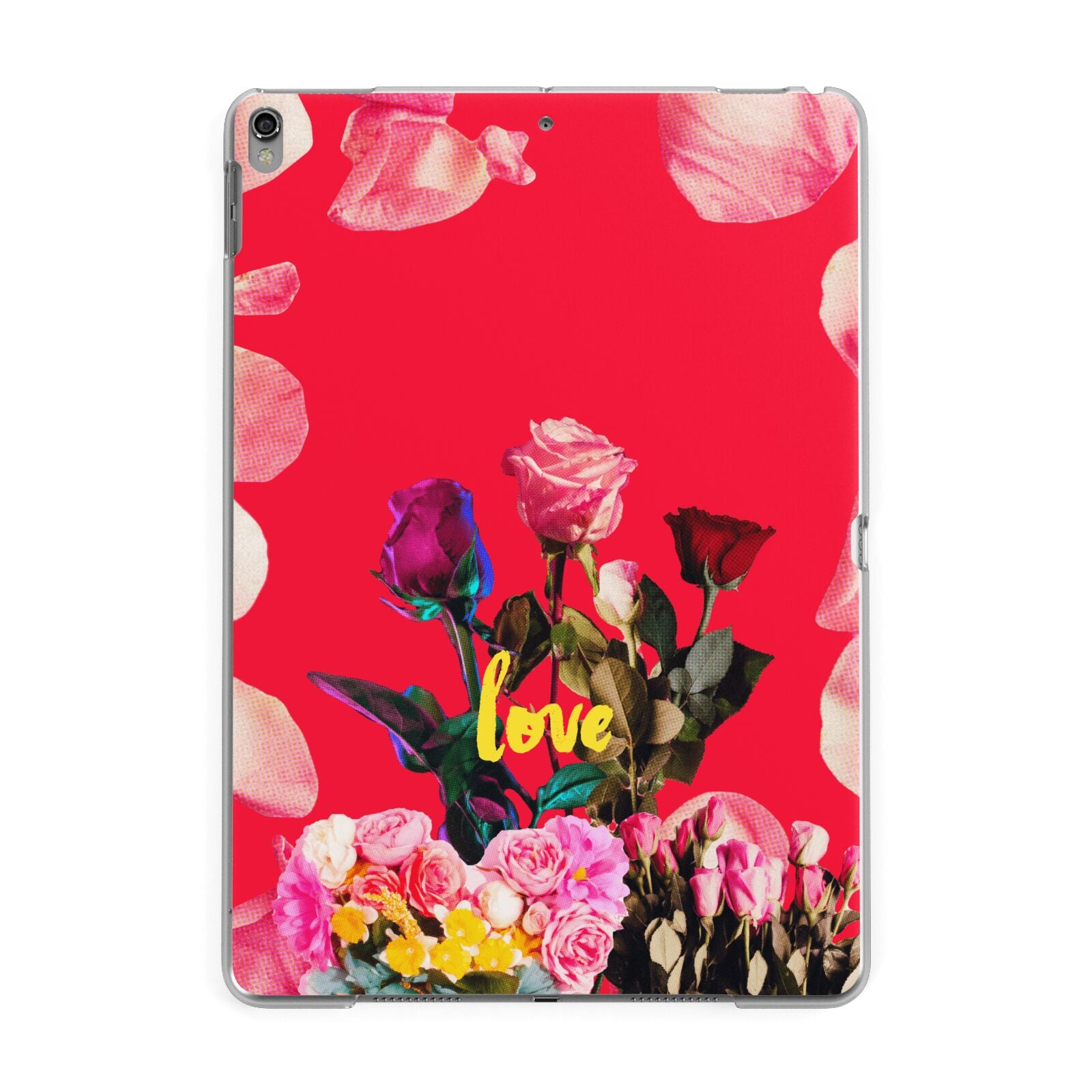 Retro Floral Valentine Apple iPad Grey Case