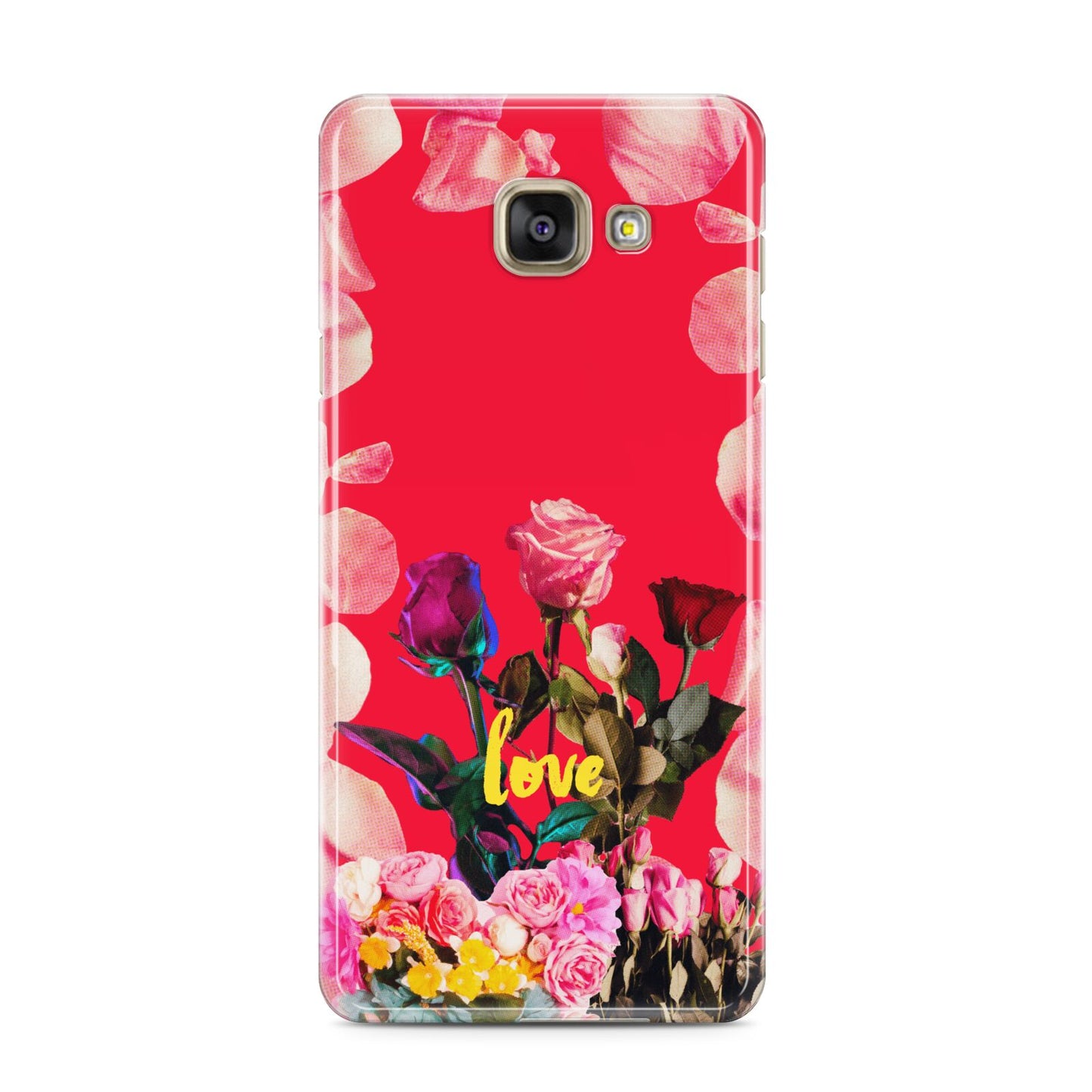 Retro Floral Valentine Samsung Galaxy A3 2016 Case on gold phone