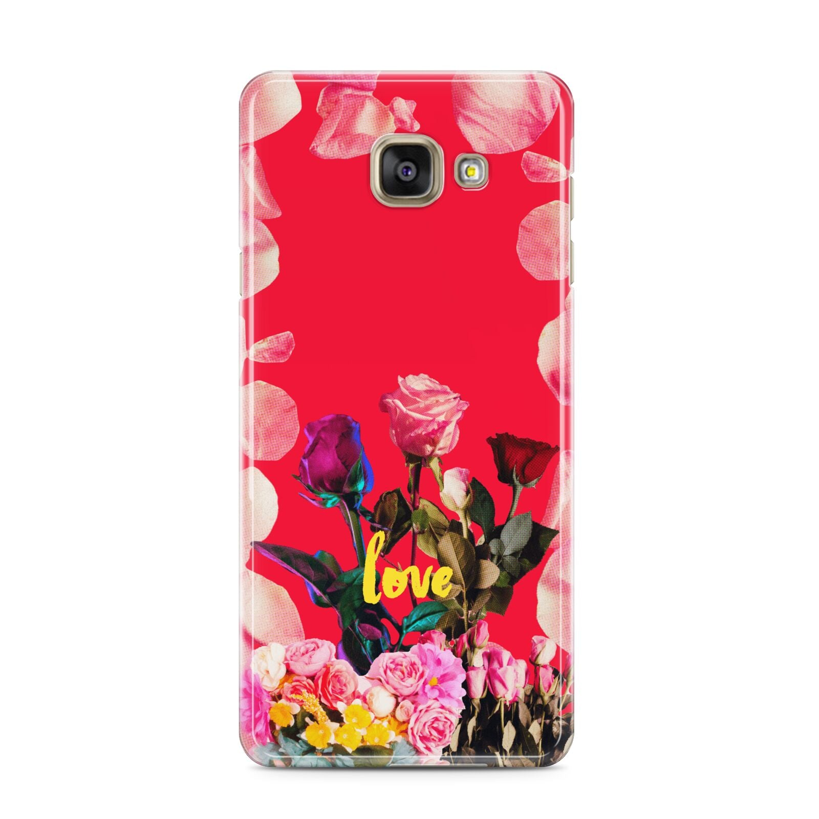 Retro Floral Valentine Samsung Galaxy A3 2016 Case on gold phone