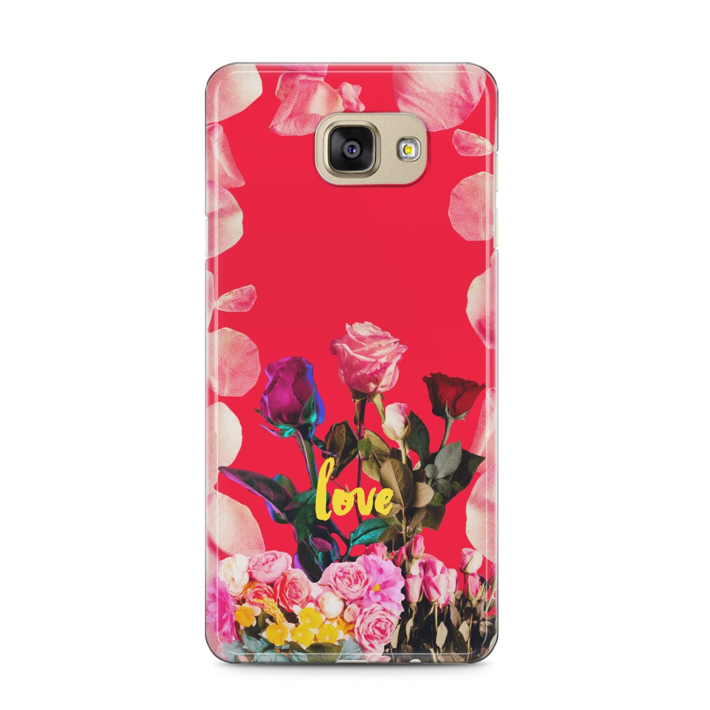 Retro Floral Valentine Samsung Galaxy A5 2016 Case on gold phone