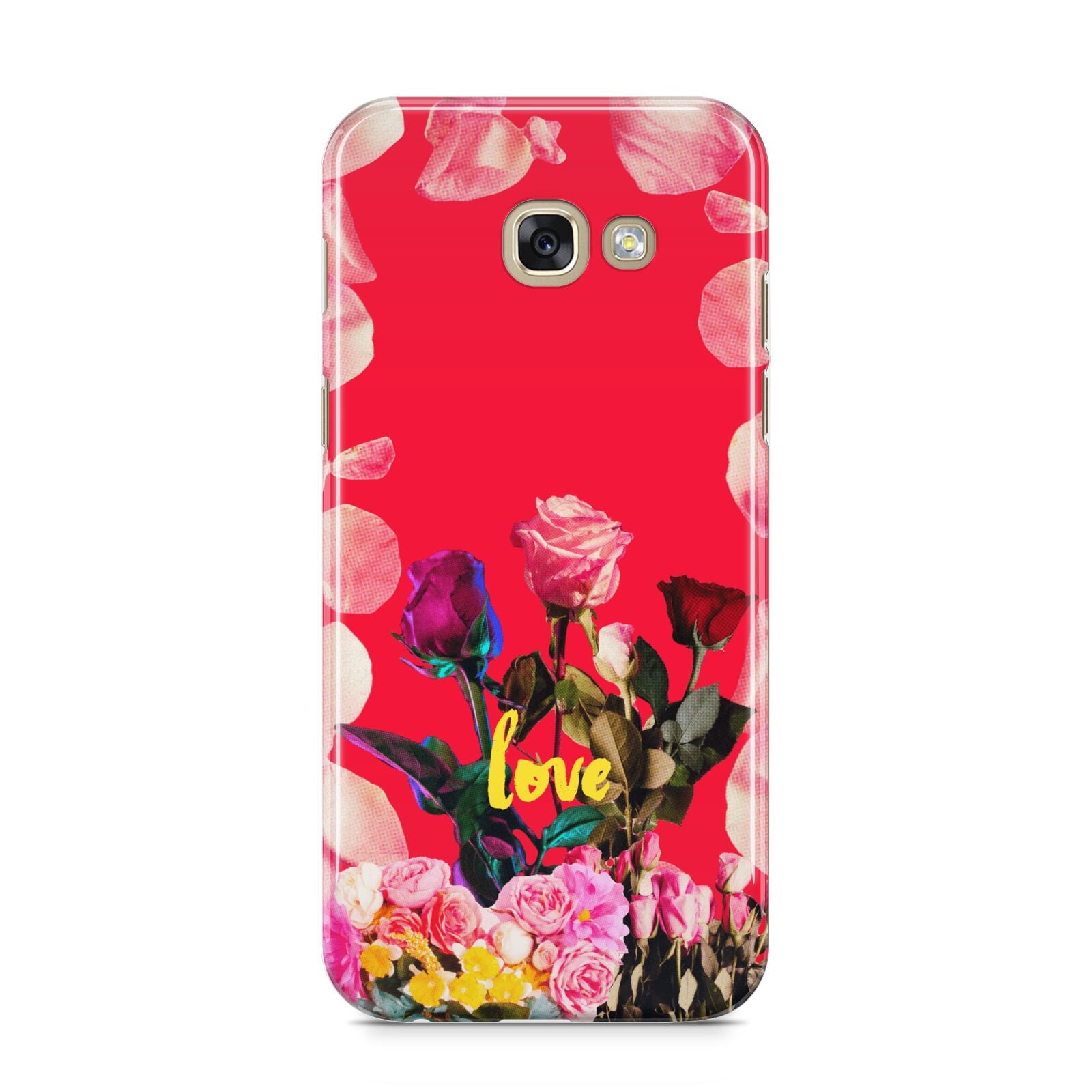 Retro Floral Valentine Samsung Galaxy A5 2017 Case on gold phone