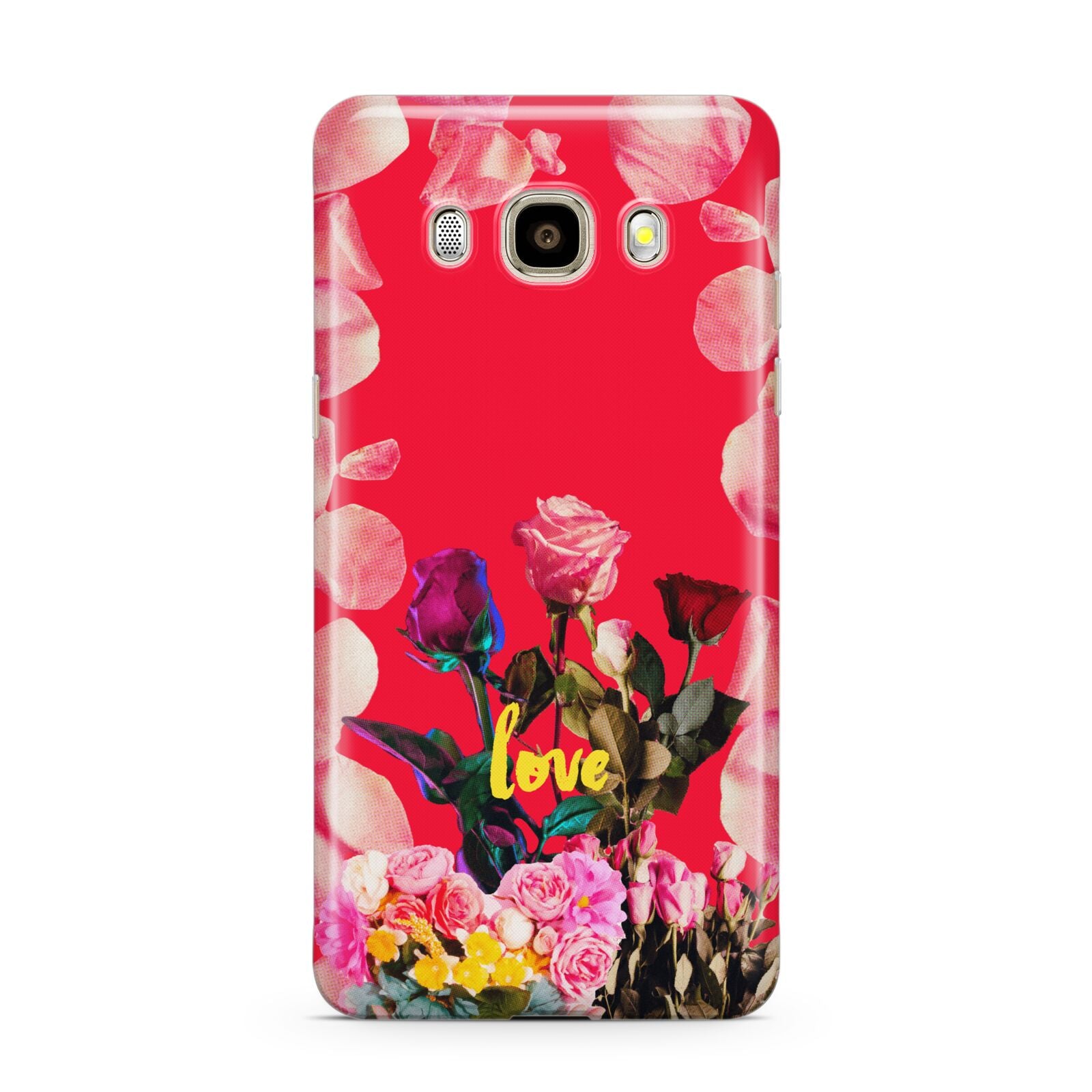 Retro Floral Valentine Samsung Galaxy J7 2016 Case on gold phone