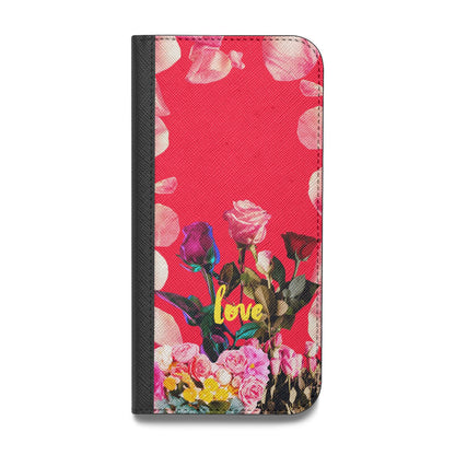 Retro Floral Valentine Vegan Leather Flip Samsung Case