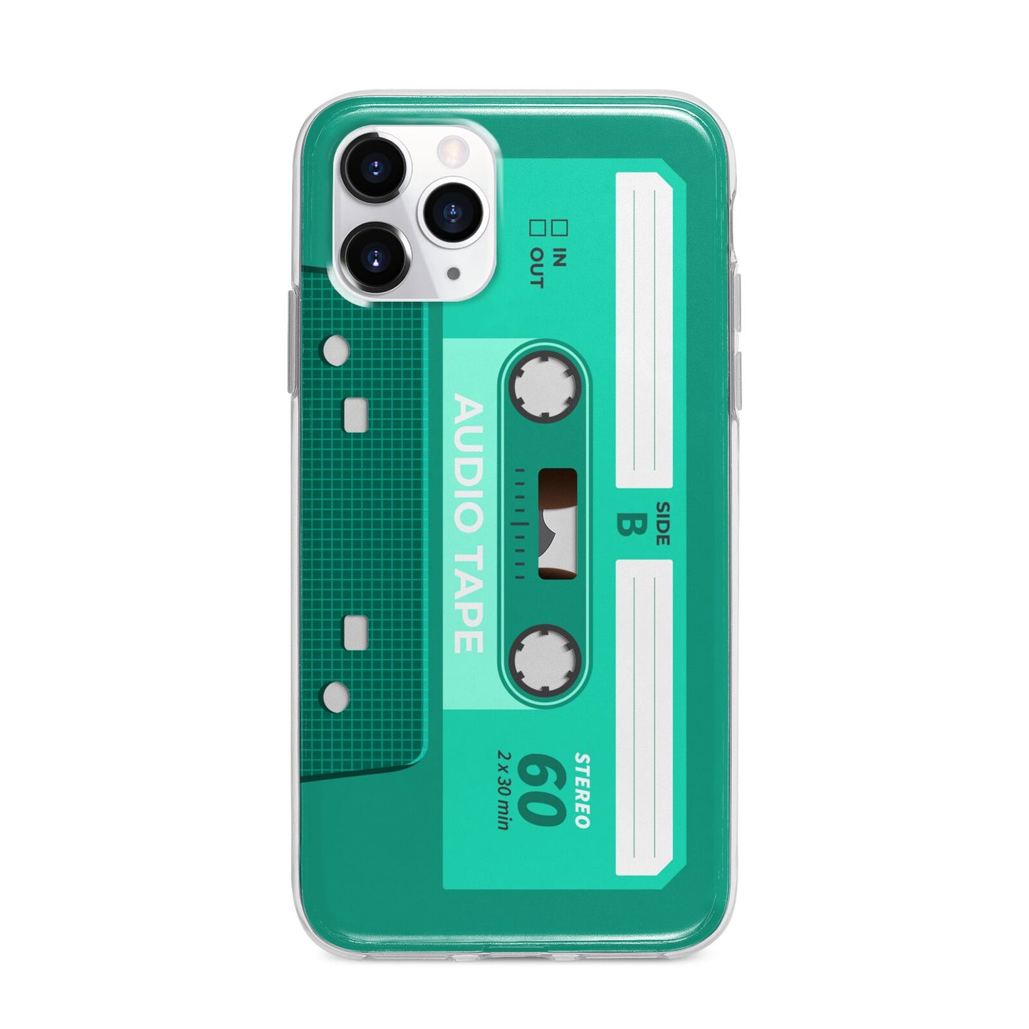 Retro Green Tape Apple iPhone 11 Pro Max in Silver with Bumper Case