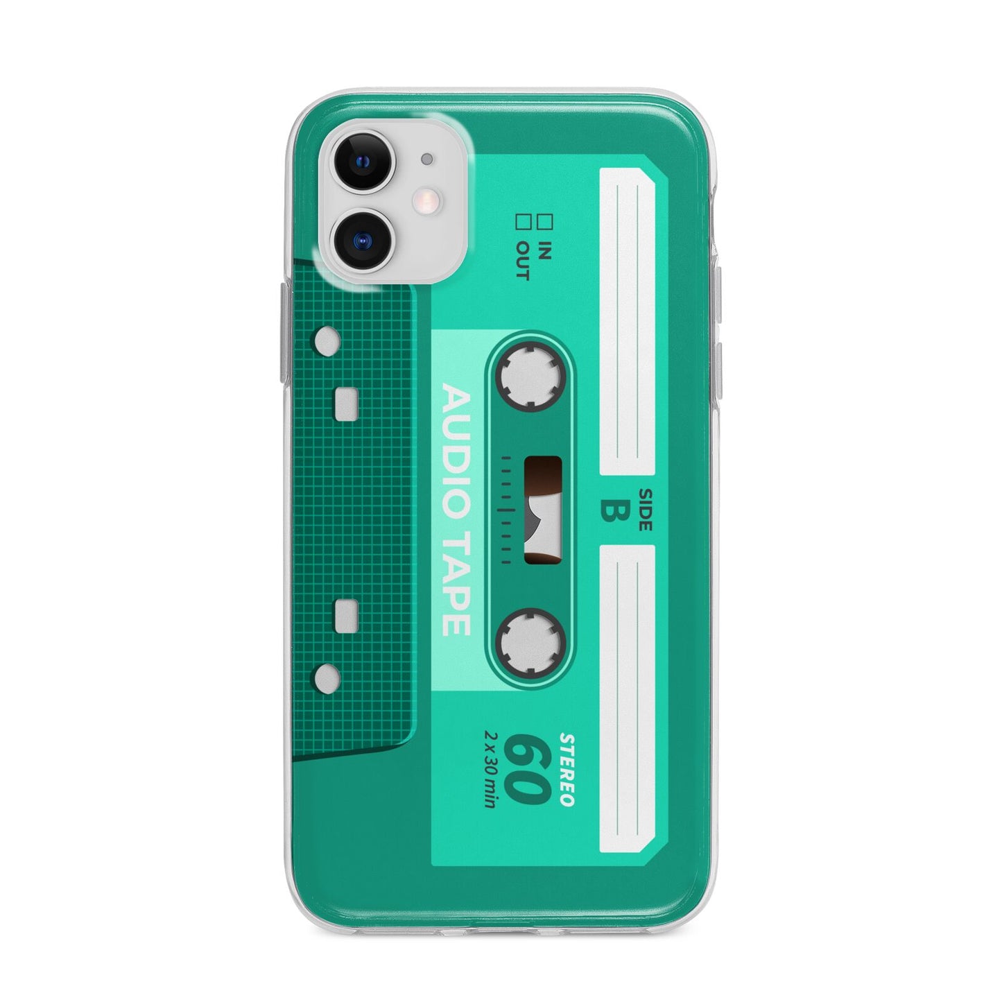 Retro Green Tape Apple iPhone 11 in White with Bumper Case